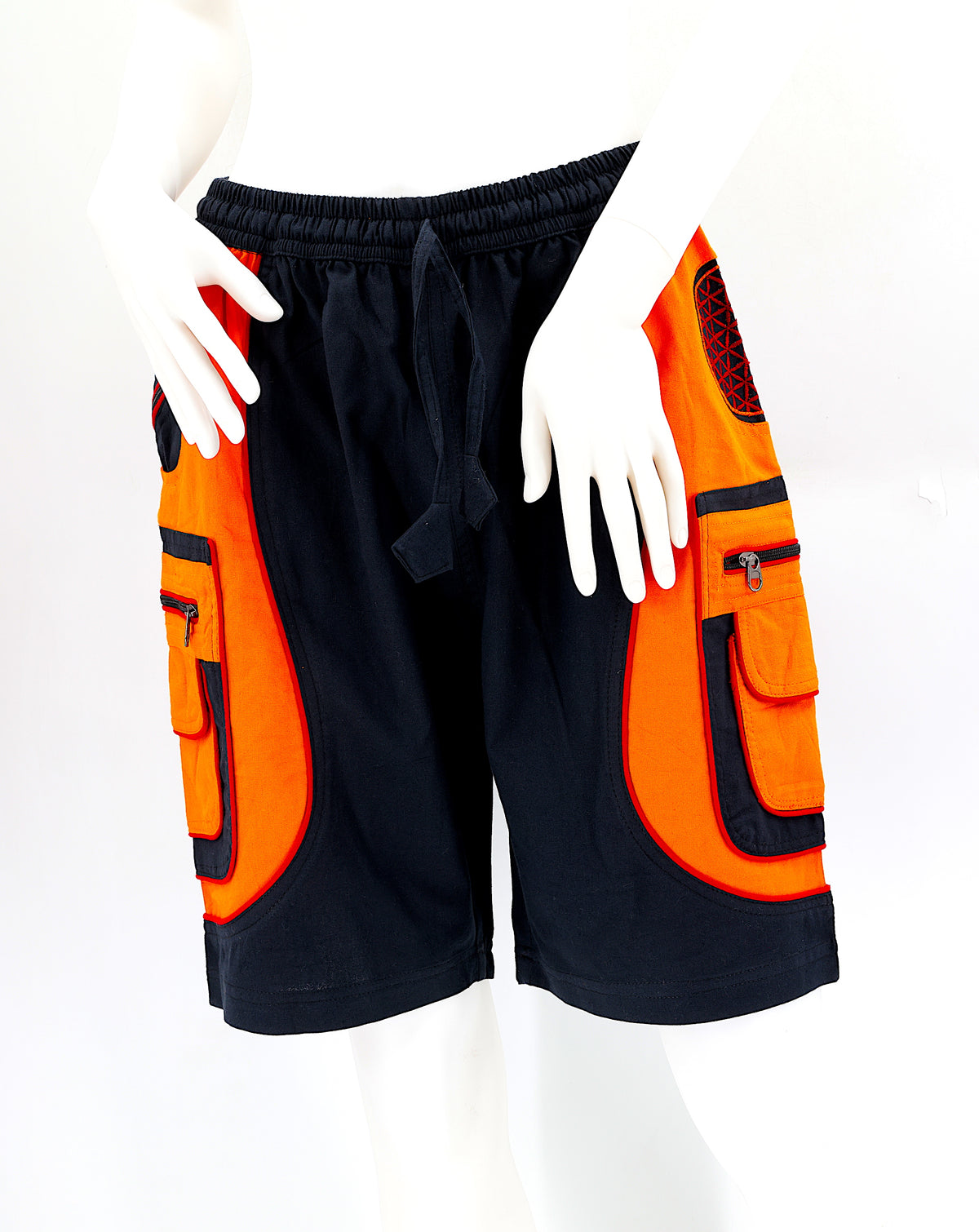Bestickte Baumwollshorts „Blume des Lebens“