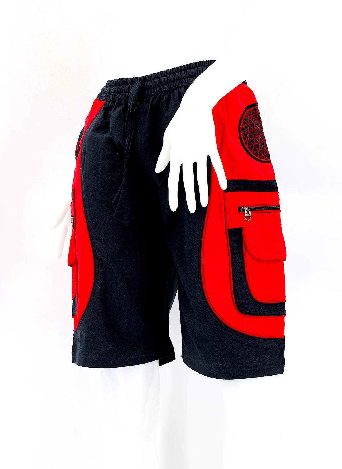 Bestickte Baumwollshorts „Blume des Lebens“