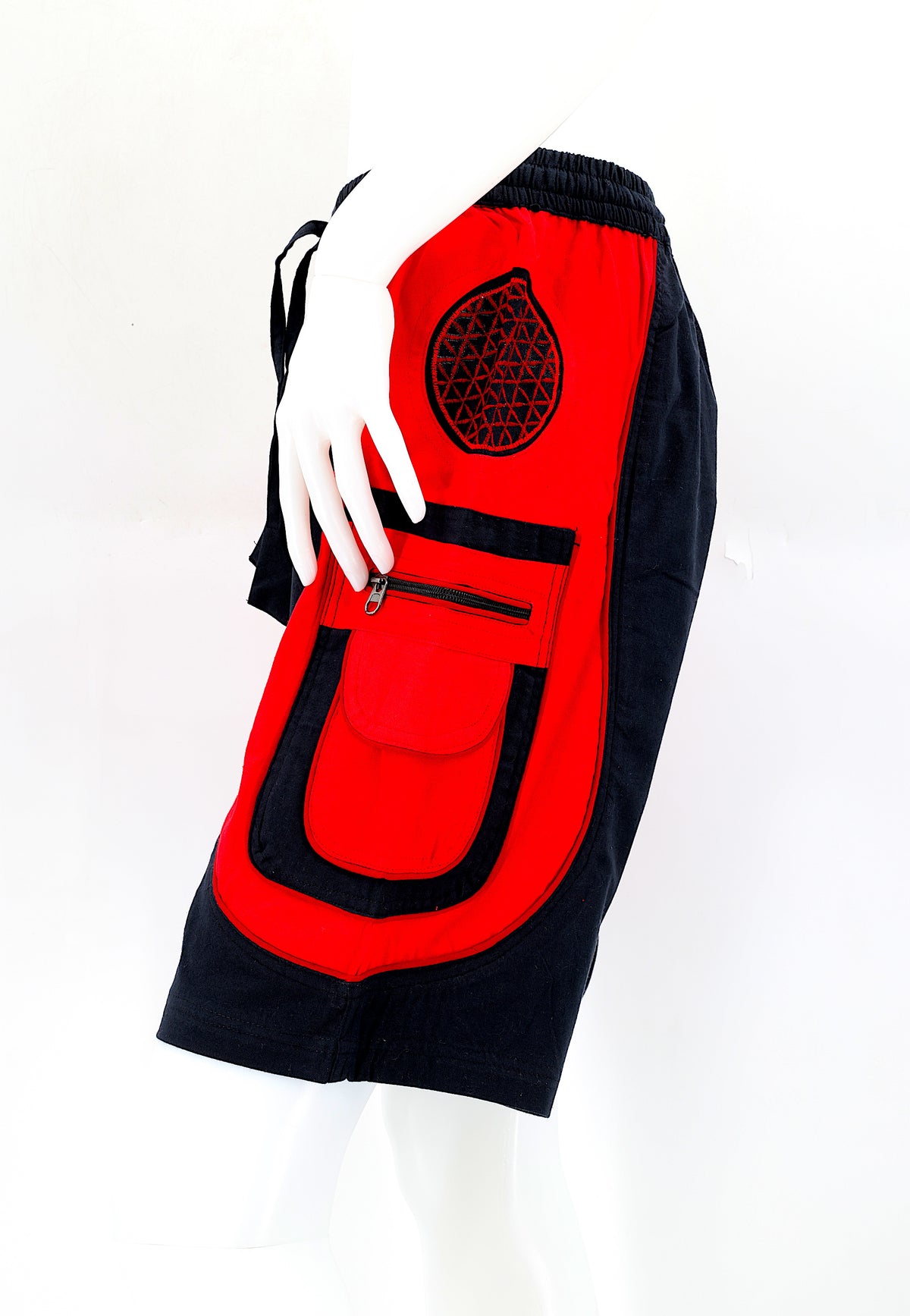 Bestickte Baumwollshorts „Blume des Lebens“