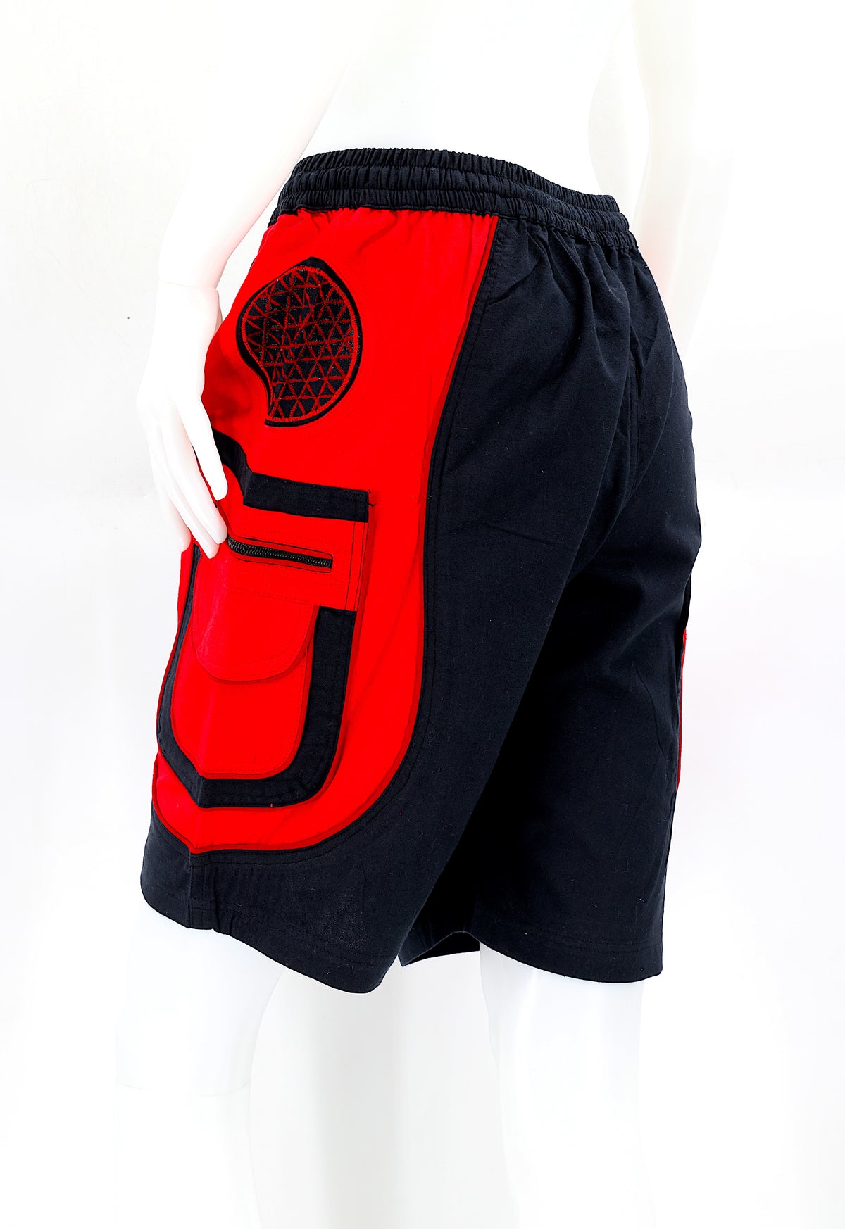 Bestickte Baumwollshorts „Blume des Lebens“
