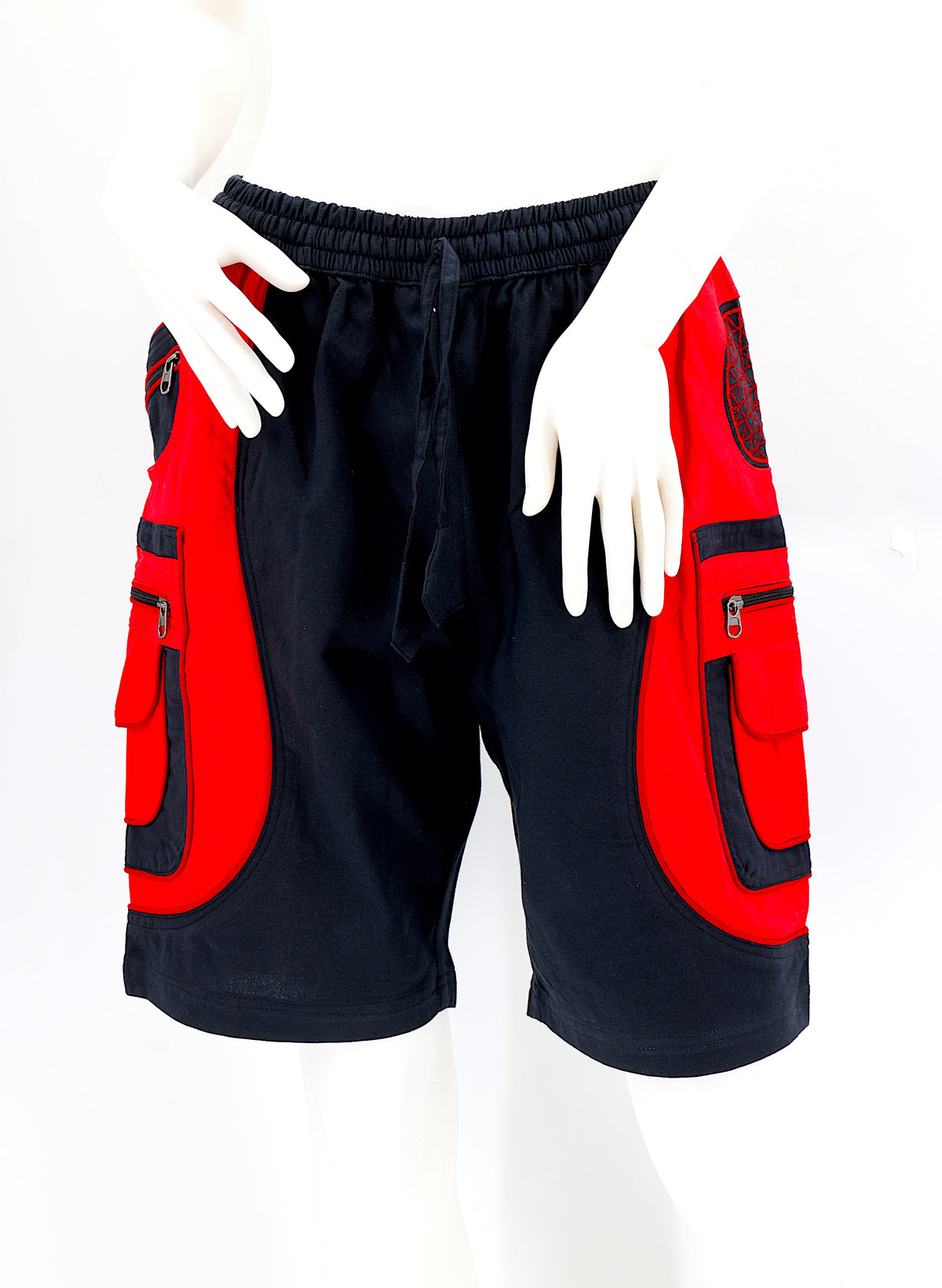 Bestickte Baumwollshorts „Blume des Lebens“