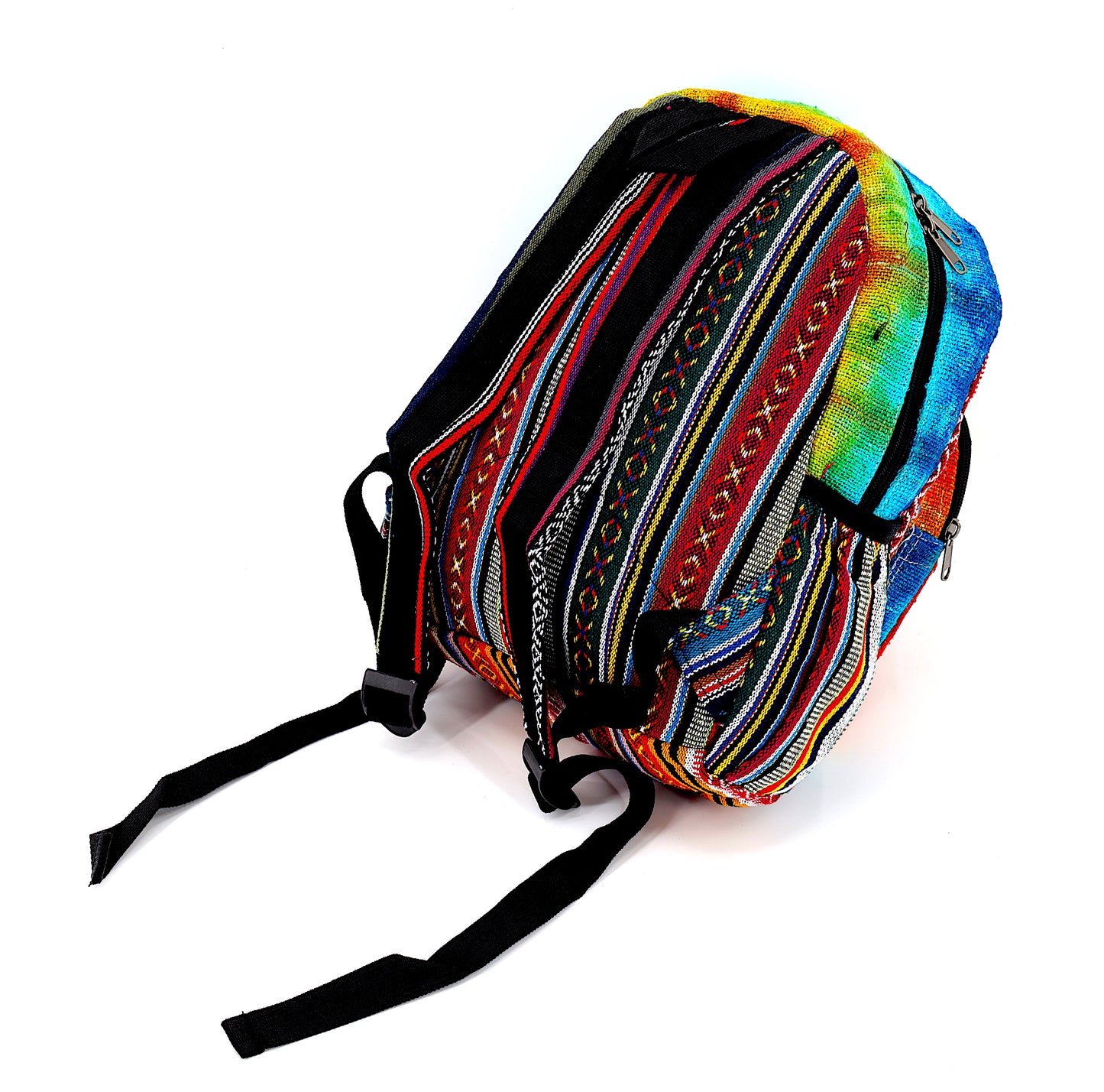 Hemp Moon Elephant Hand Embroidered Tie Dye Mini Backpack