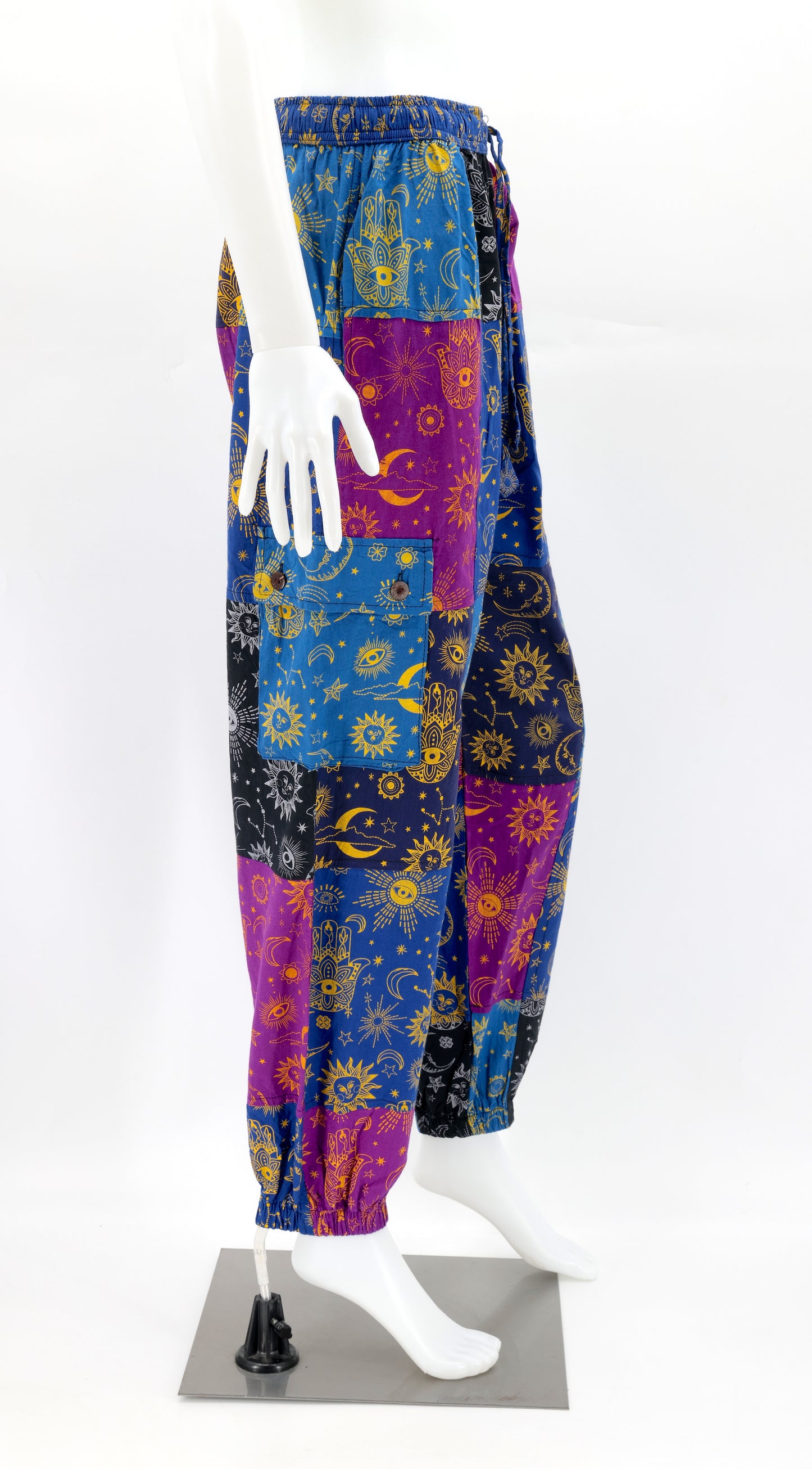 Cotton Hippie Handmade Harem Patchwork Celestial Print Bohemian Pants