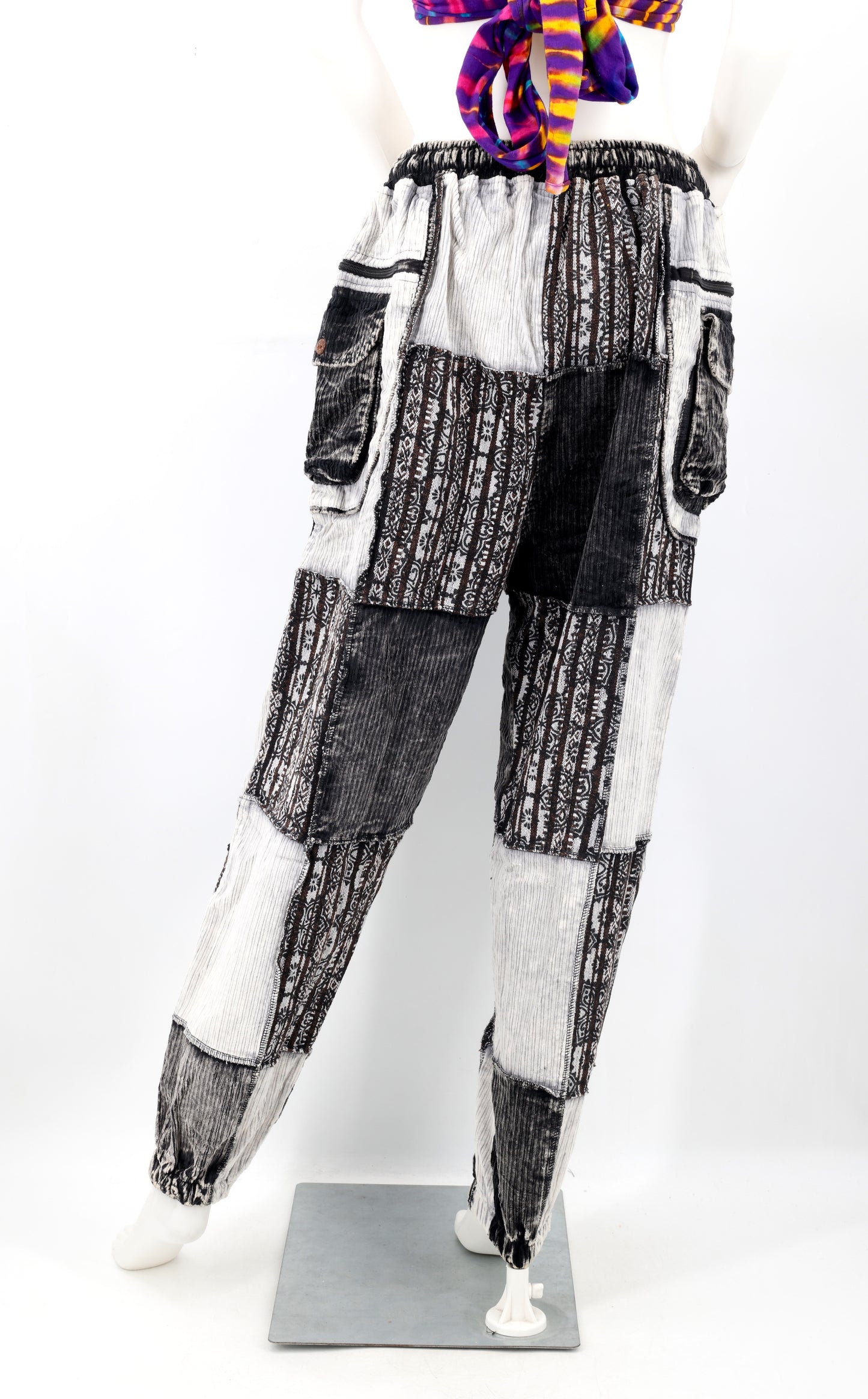 Patchwork Corduroy Harem Pants | Winter Cargo Pants