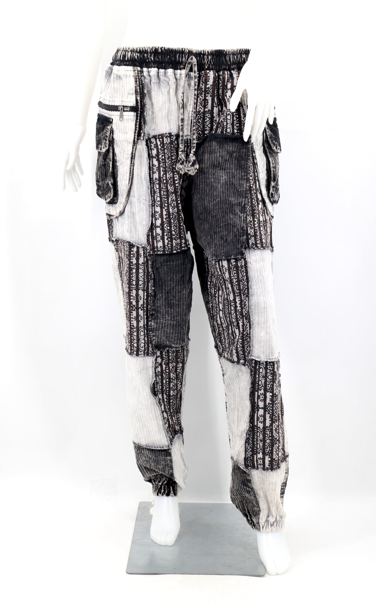 Patchwork-Haremshose aus Cord | Winter-Cargohose