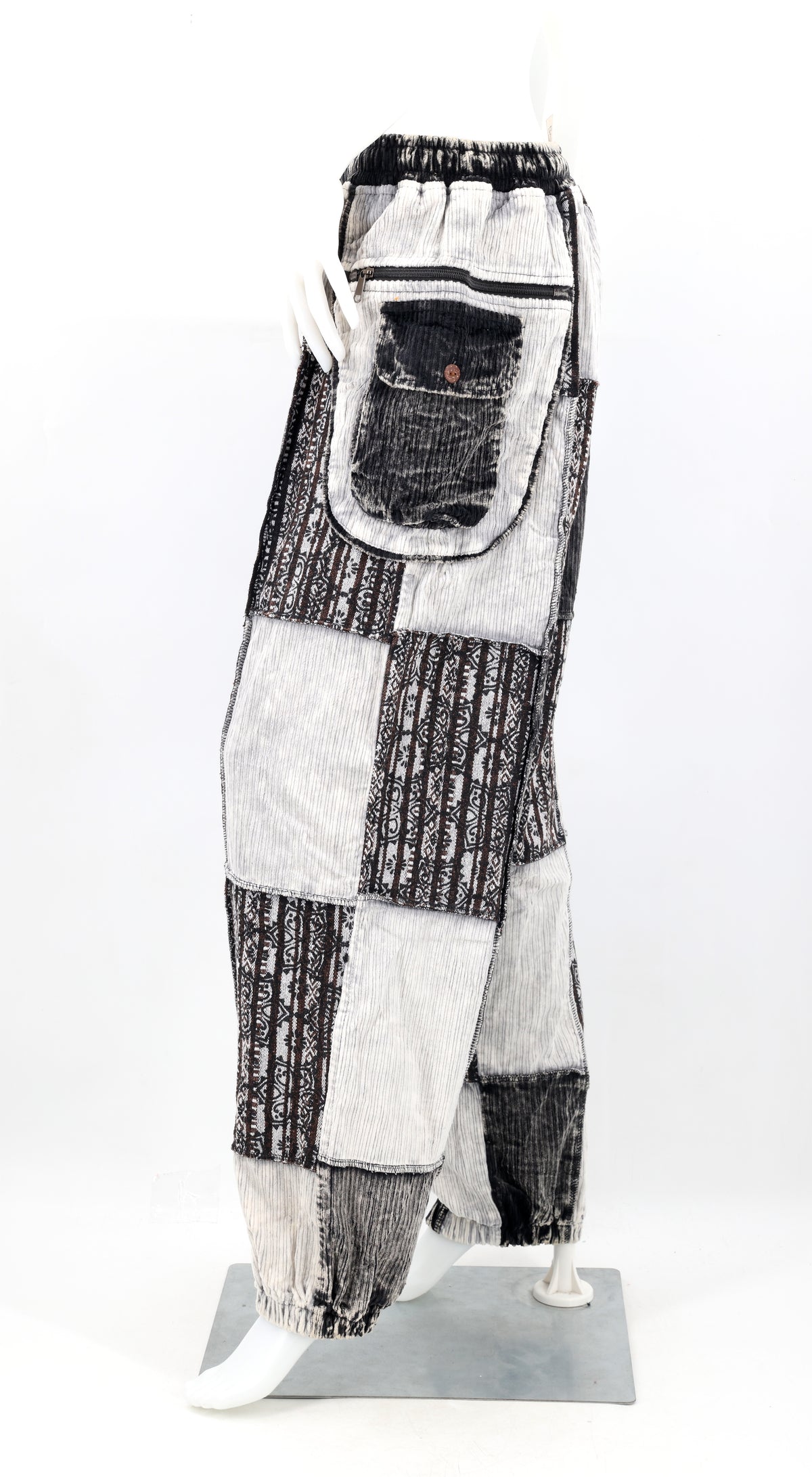 Patchwork-Haremshose aus Cord | Winter-Cargohose