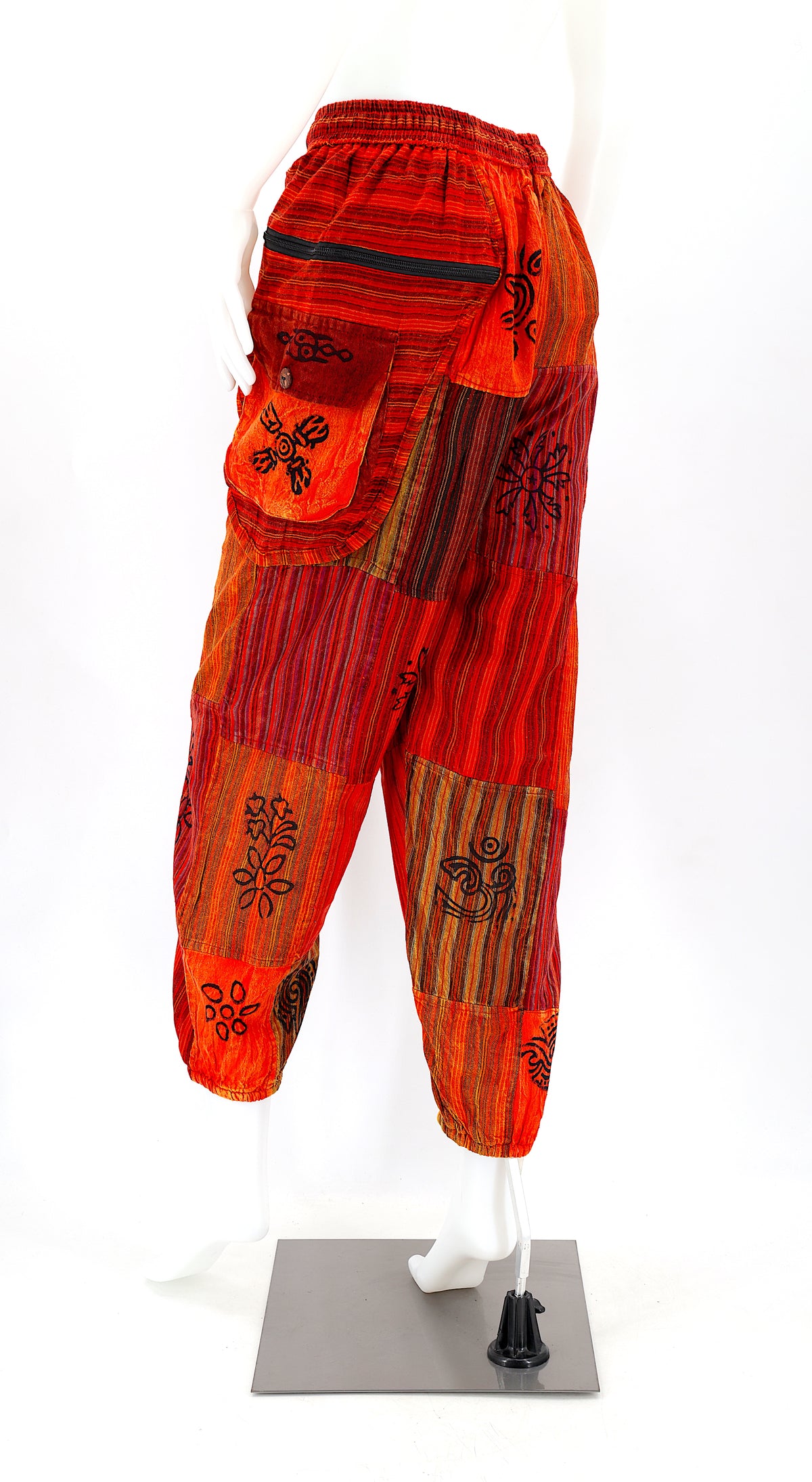 Klassische Patchwork-Baumwoll-Haremshosen | Traditionelle Freigeist-Hosen