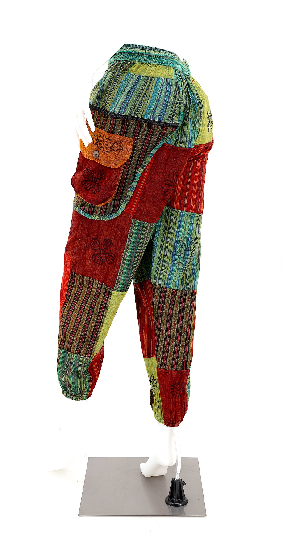 Klassische Patchwork-Baumwoll-Haremshosen | Traditionelle Freigeist-Hosen
