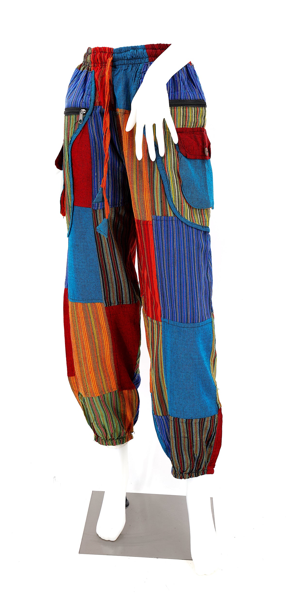 Klassische Patchwork-Baumwoll-Haremshosen | Traditionelle Freigeist-Hosen