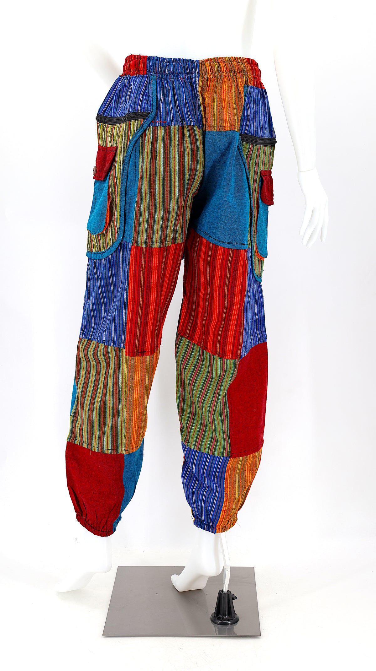 Klassische Patchwork-Baumwoll-Haremshosen | Traditionelle Freigeist-Hosen