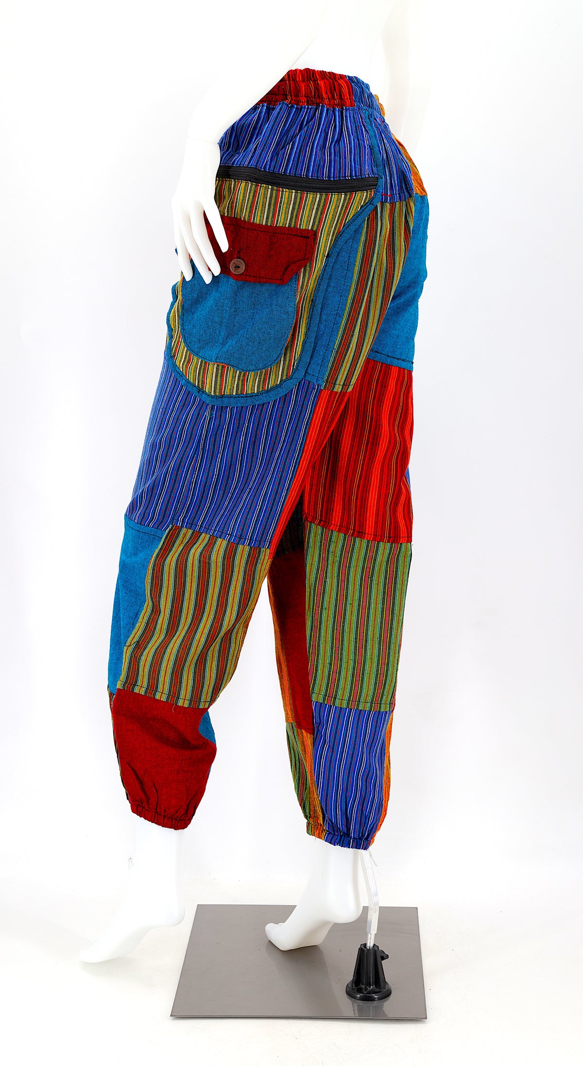 Klassische Patchwork-Baumwoll-Haremshosen | Traditionelle Freigeist-Hosen