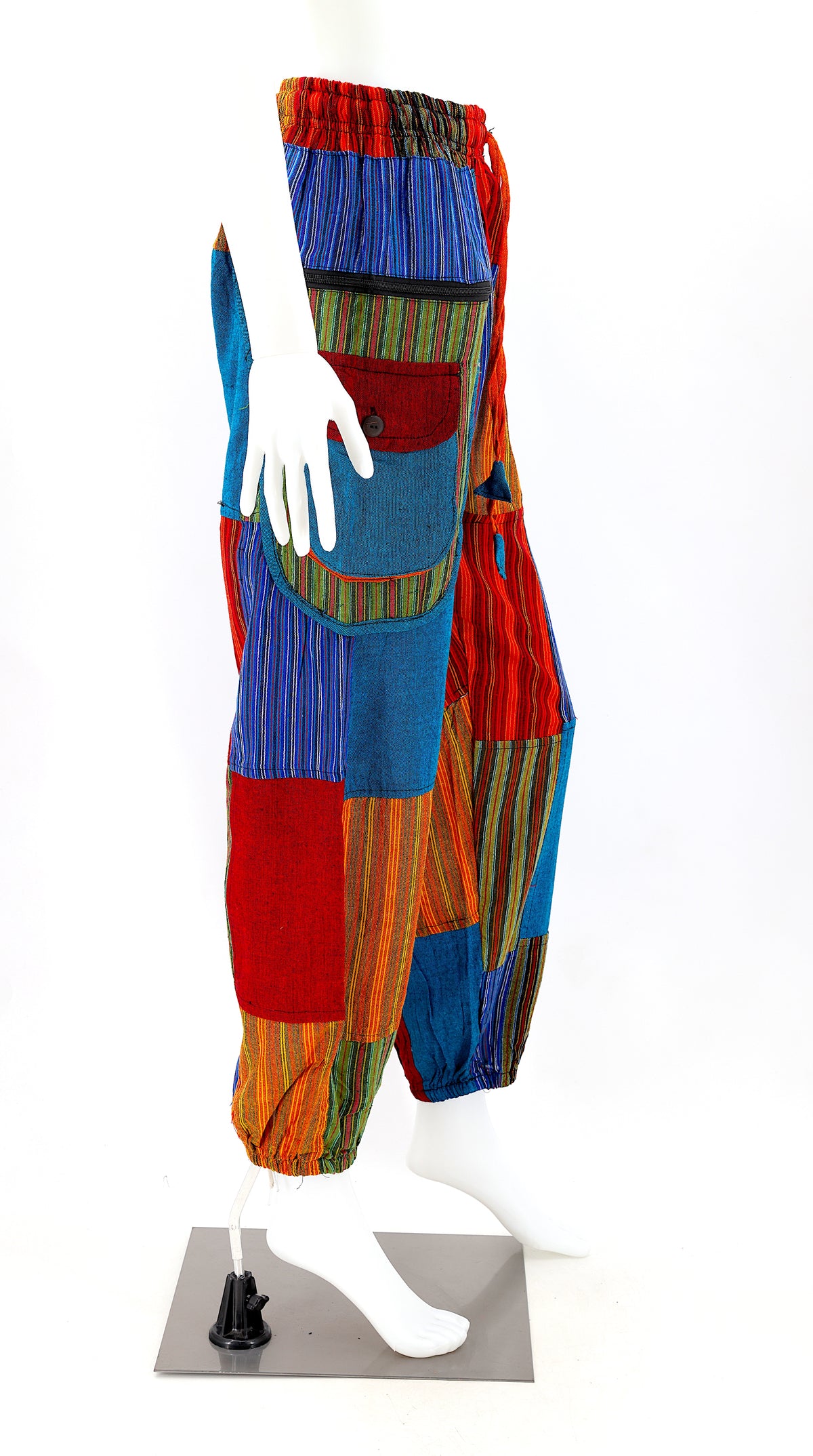 Klassische Patchwork-Baumwoll-Haremshosen | Traditionelle Freigeist-Hosen