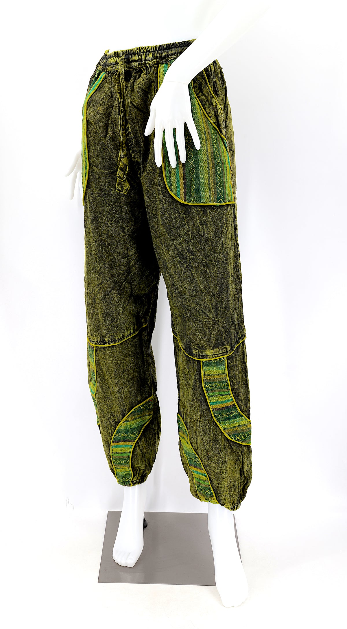 Pantalon sarouel en coton vintage délavé | Style bohème usé
