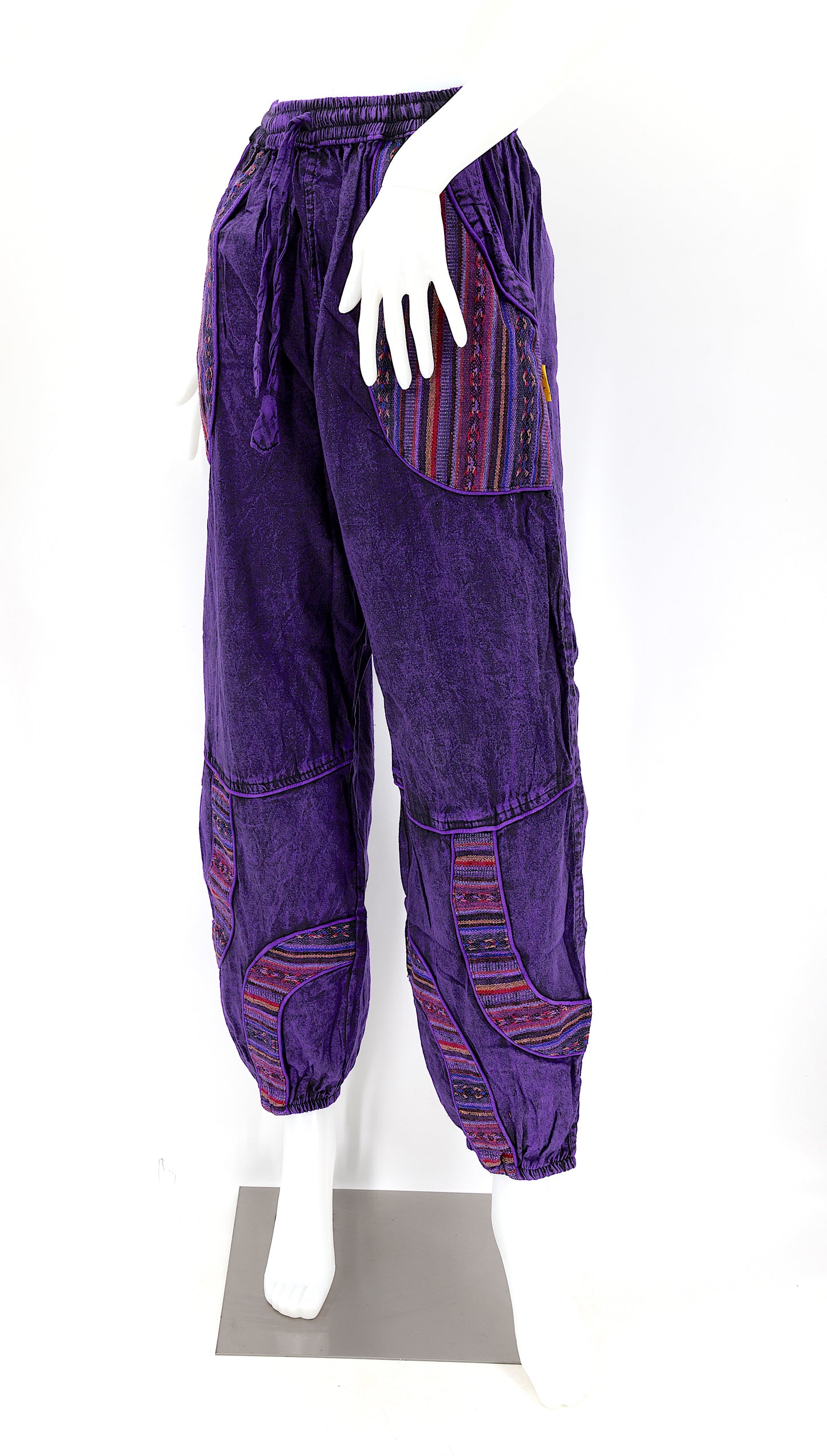Pantalon sarouel en coton vintage délavé | Style bohème usé