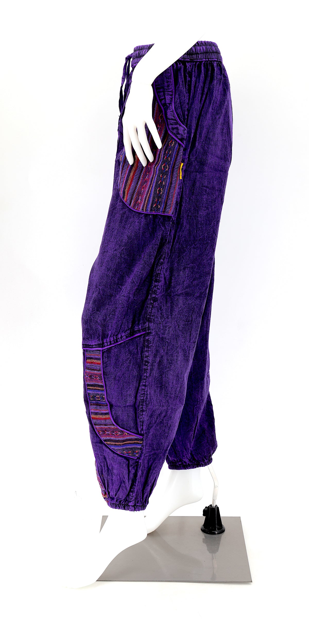 Pantalon sarouel en coton vintage délavé | Style bohème usé