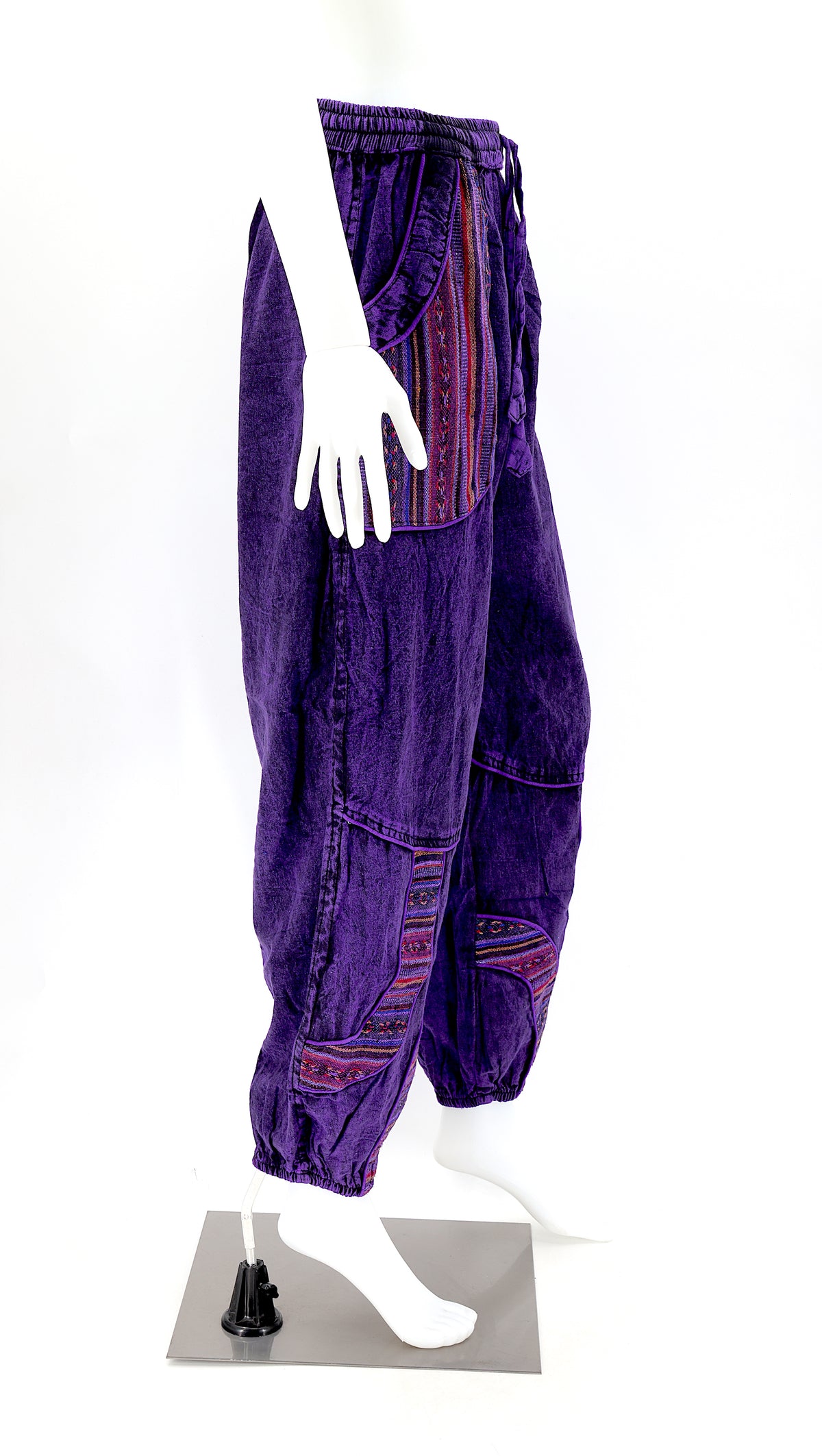 Pantalon sarouel en coton vintage délavé | Style bohème usé