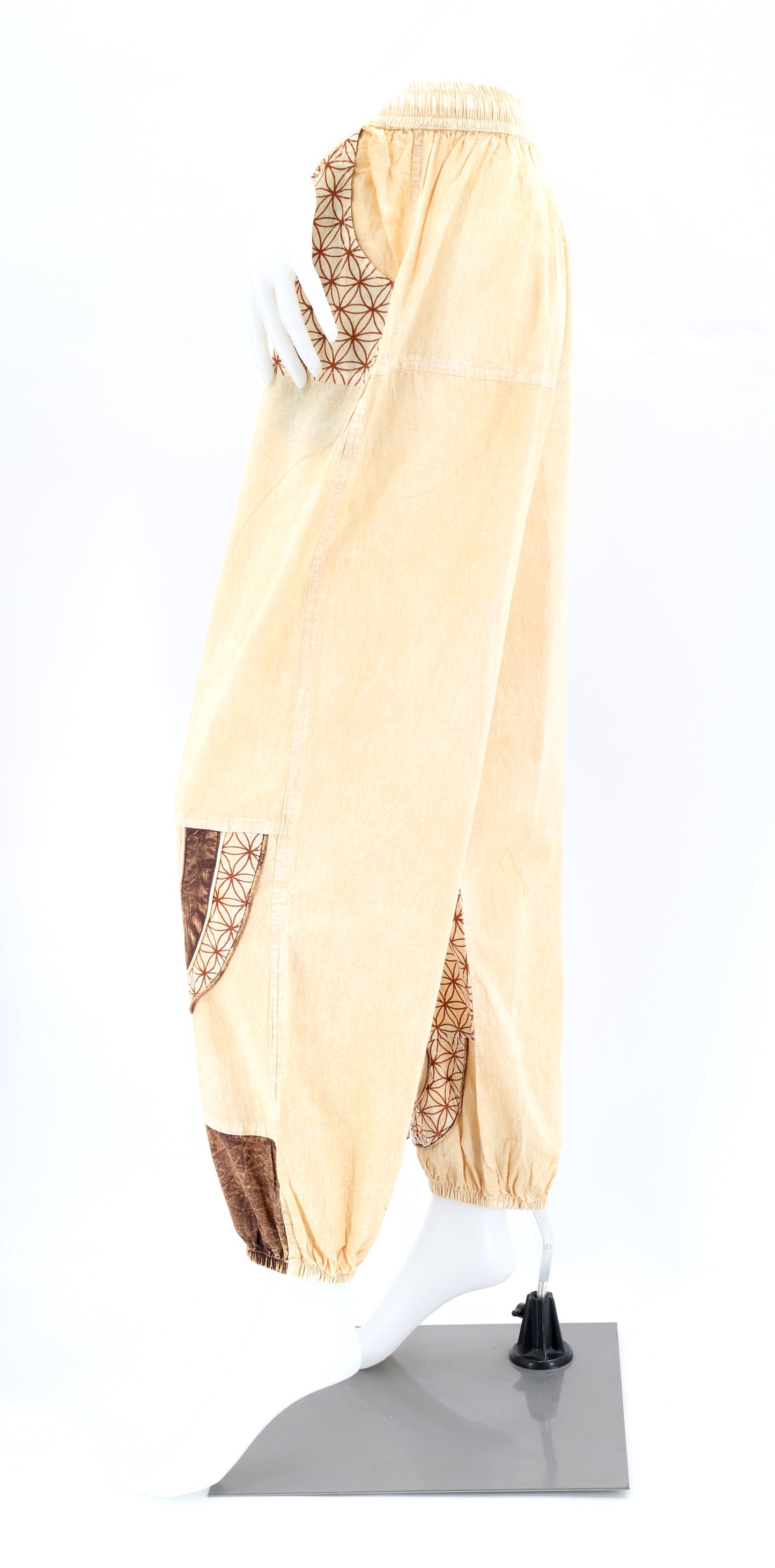 Cotton Hippie Handmade Harem Flower of Life Print Multicolor Cargo Bohemian Pants