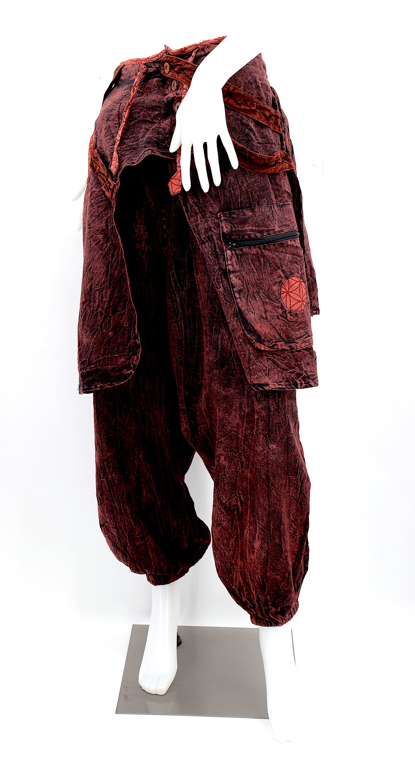 Faded Flower of Life Vintage Style Harem Pants