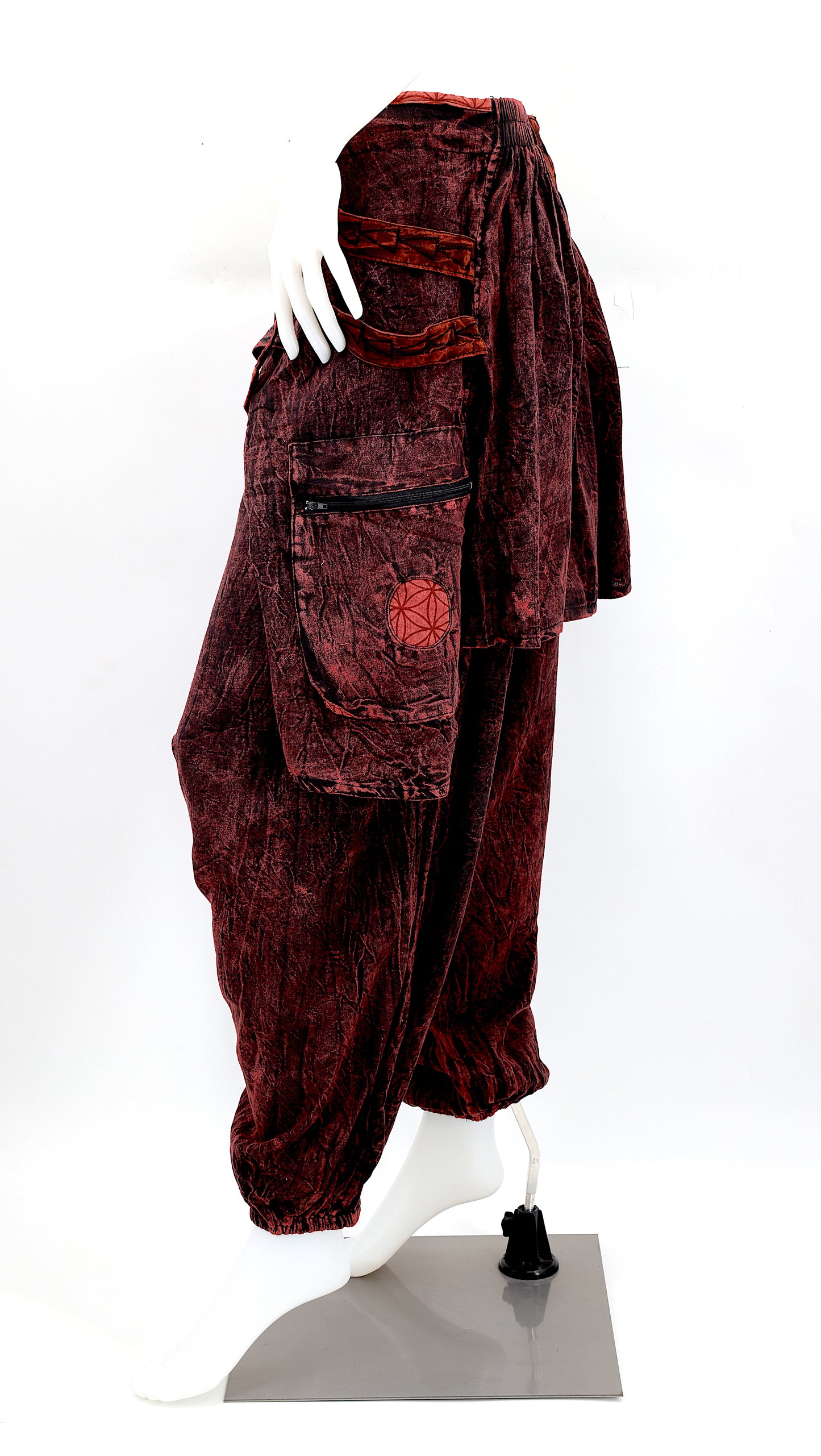 Faded Flower of Life Vintage Style Harem Pants