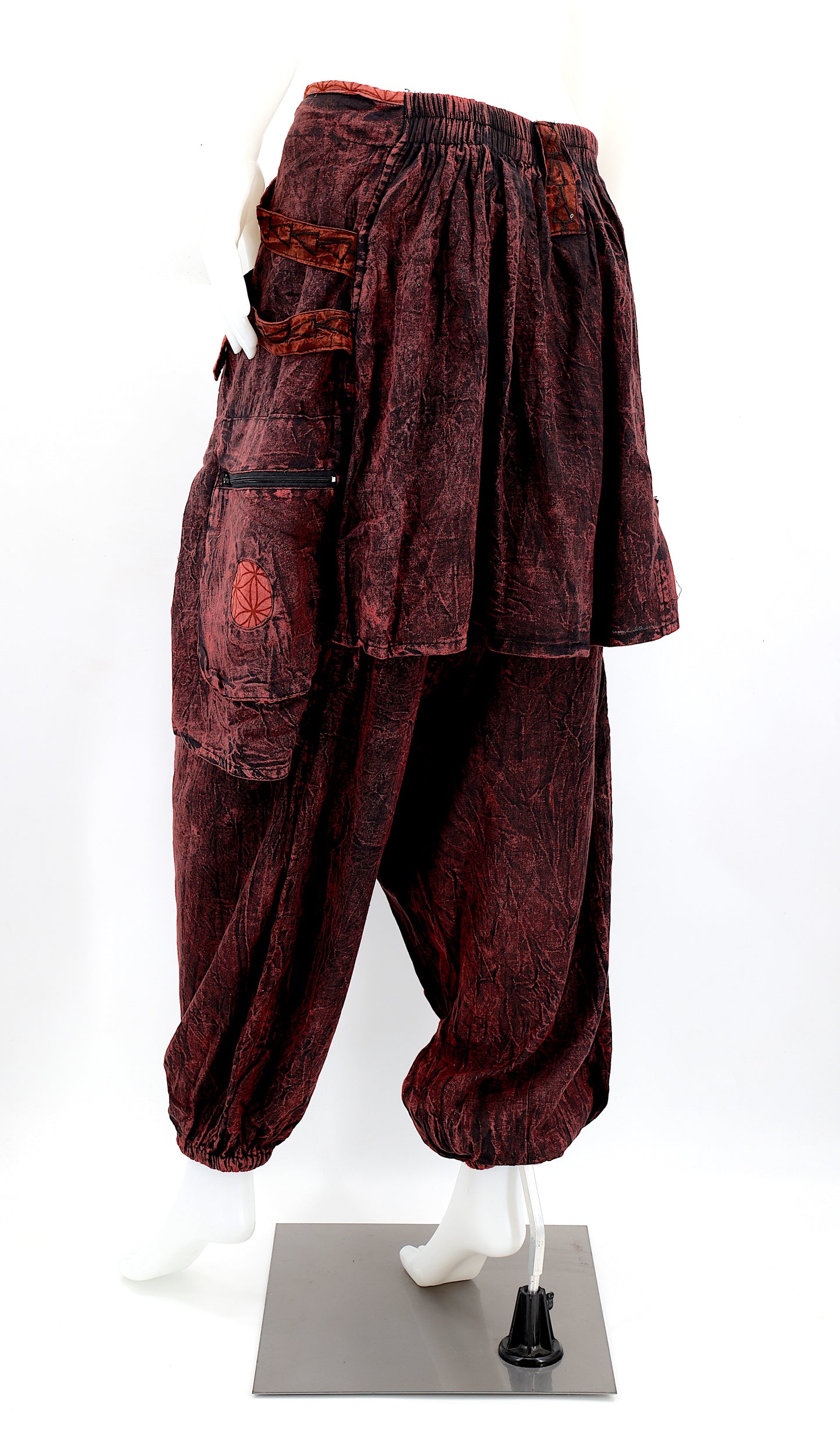 Faded Flower of Life Vintage Style Harem Pants