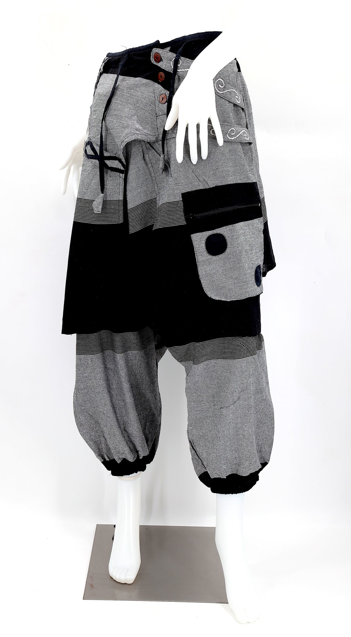 OM Embroidered Multicolor Harem Pants | Spiritual Symbol Pants