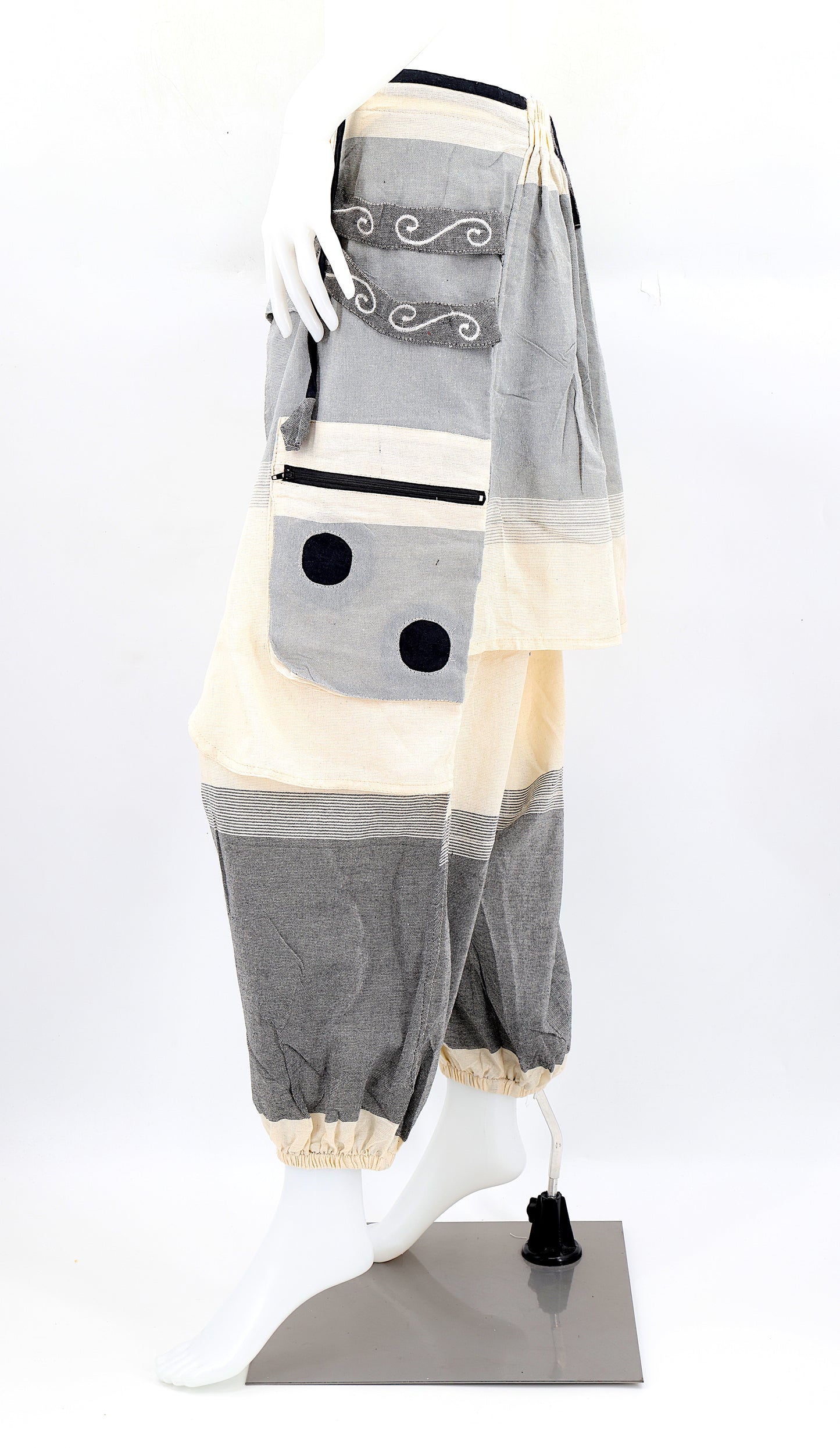 OM Embroidered Multicolor Harem Pants | Spiritual Symbol Pants