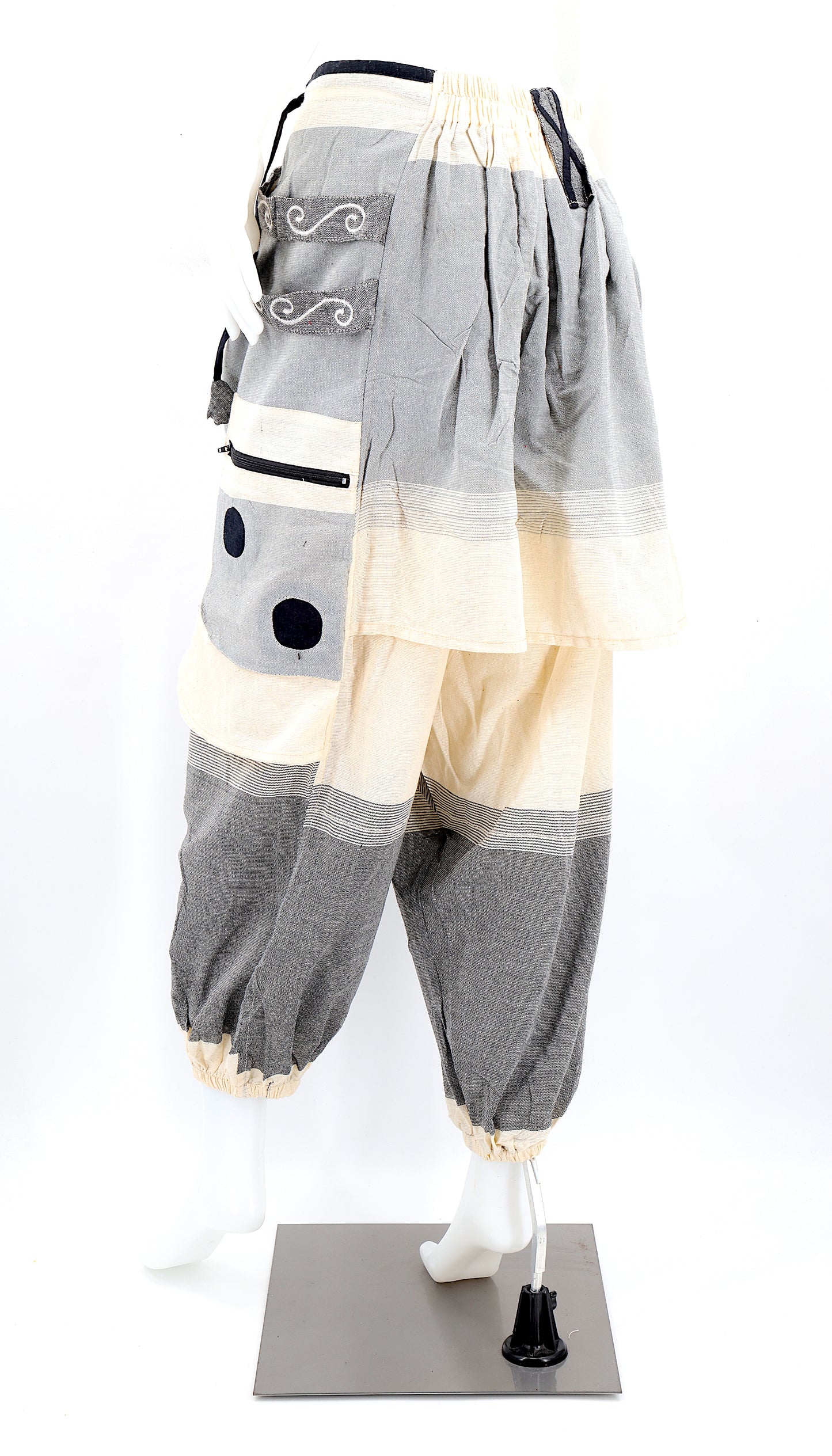 OM Embroidered Multicolor Harem Pants | Spiritual Symbol Pants
