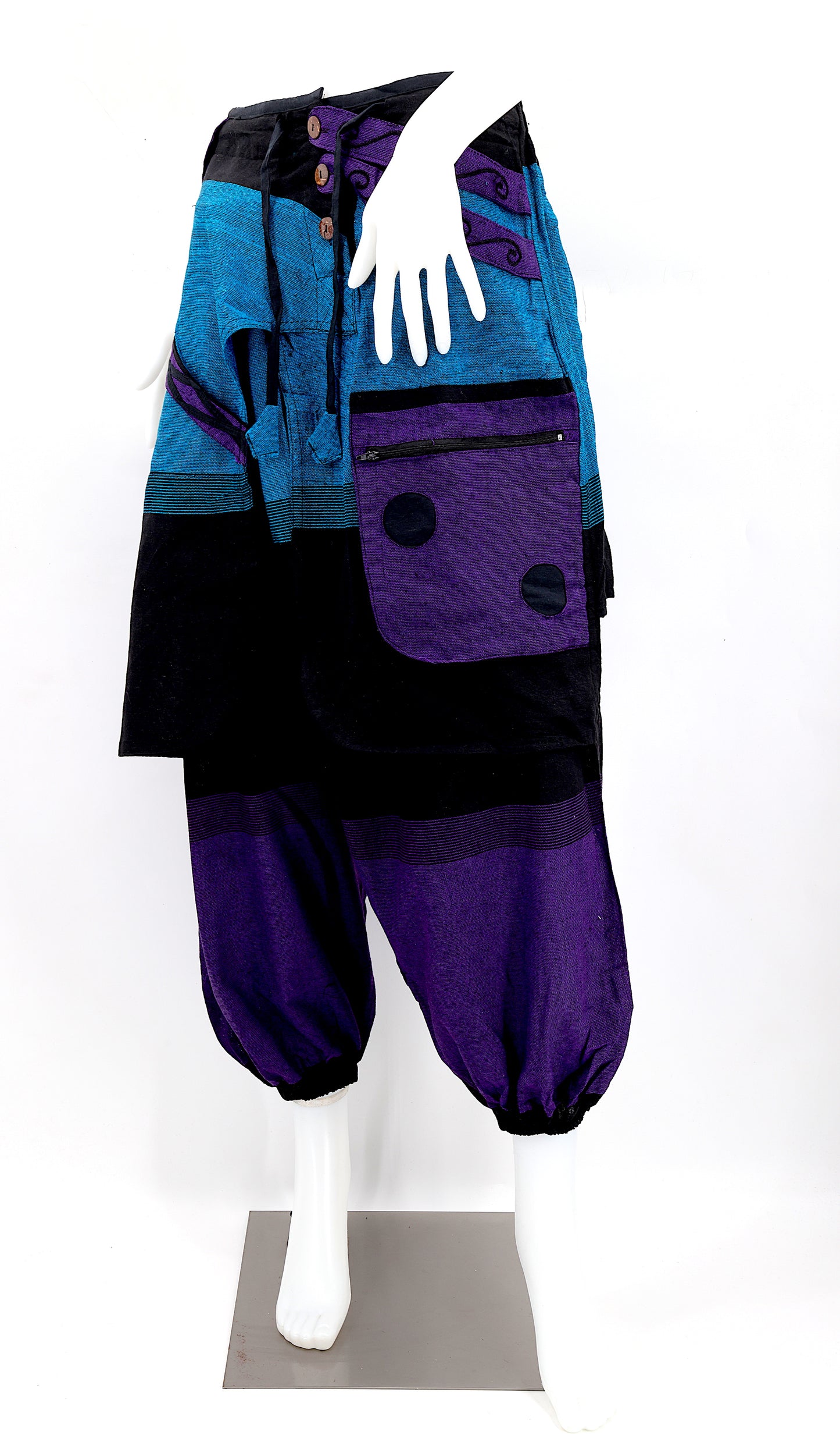 OM Embroidered Multicolor Harem Pants | Spiritual Symbol Pants