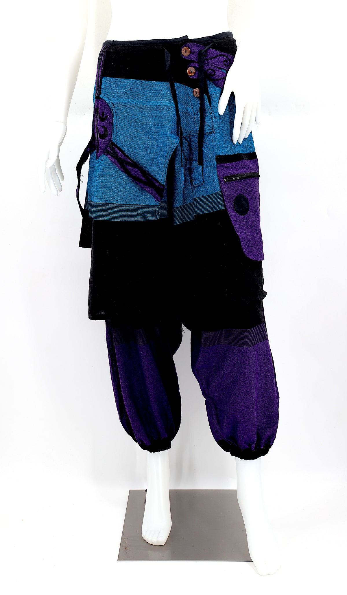 OM Embroidered Multicolor Harem Pants | Spiritual Symbol Pants