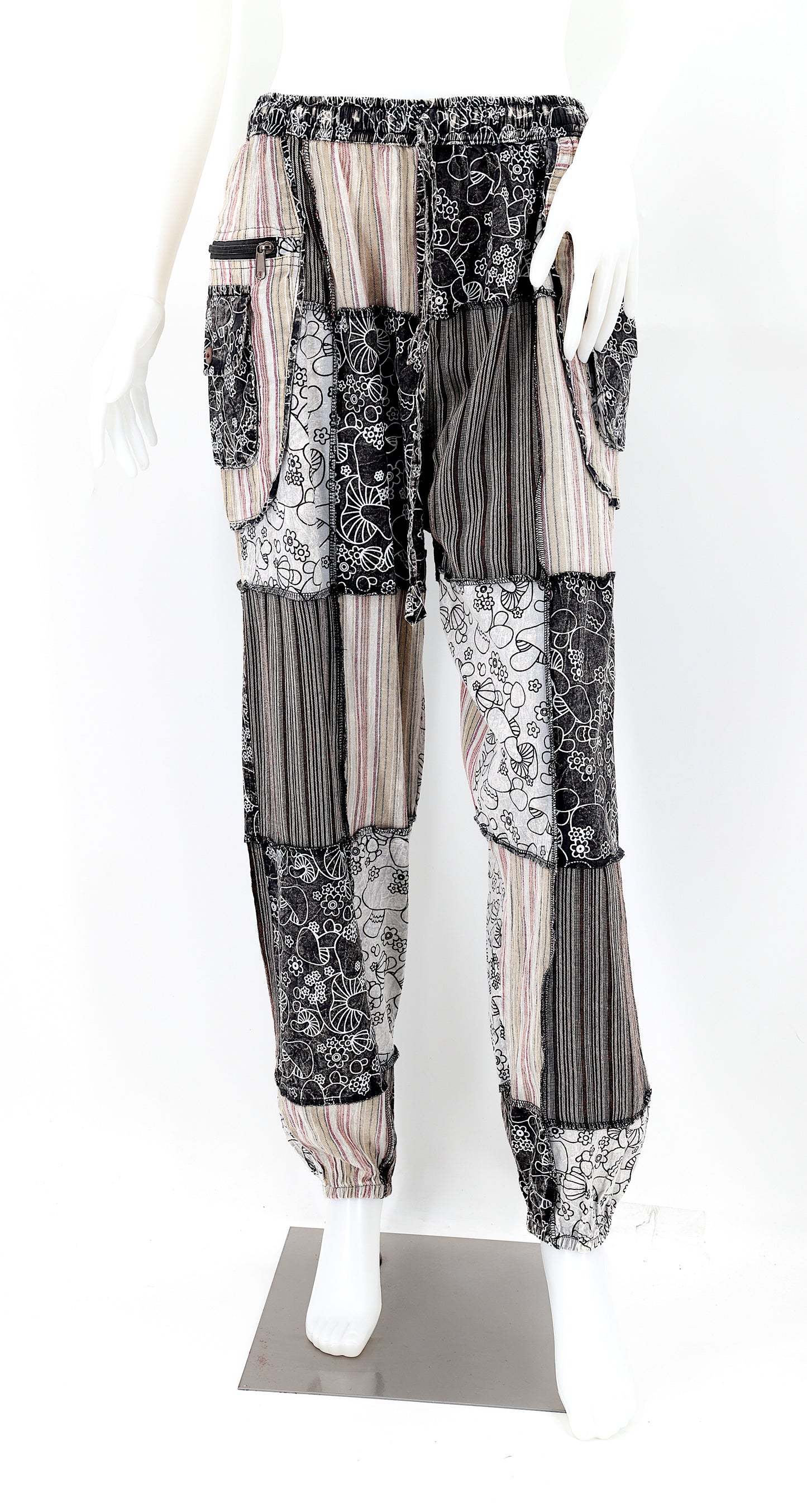 Cotton Hippie Handmade Harem Mushroom Designed Patchwork Bohemian Pants