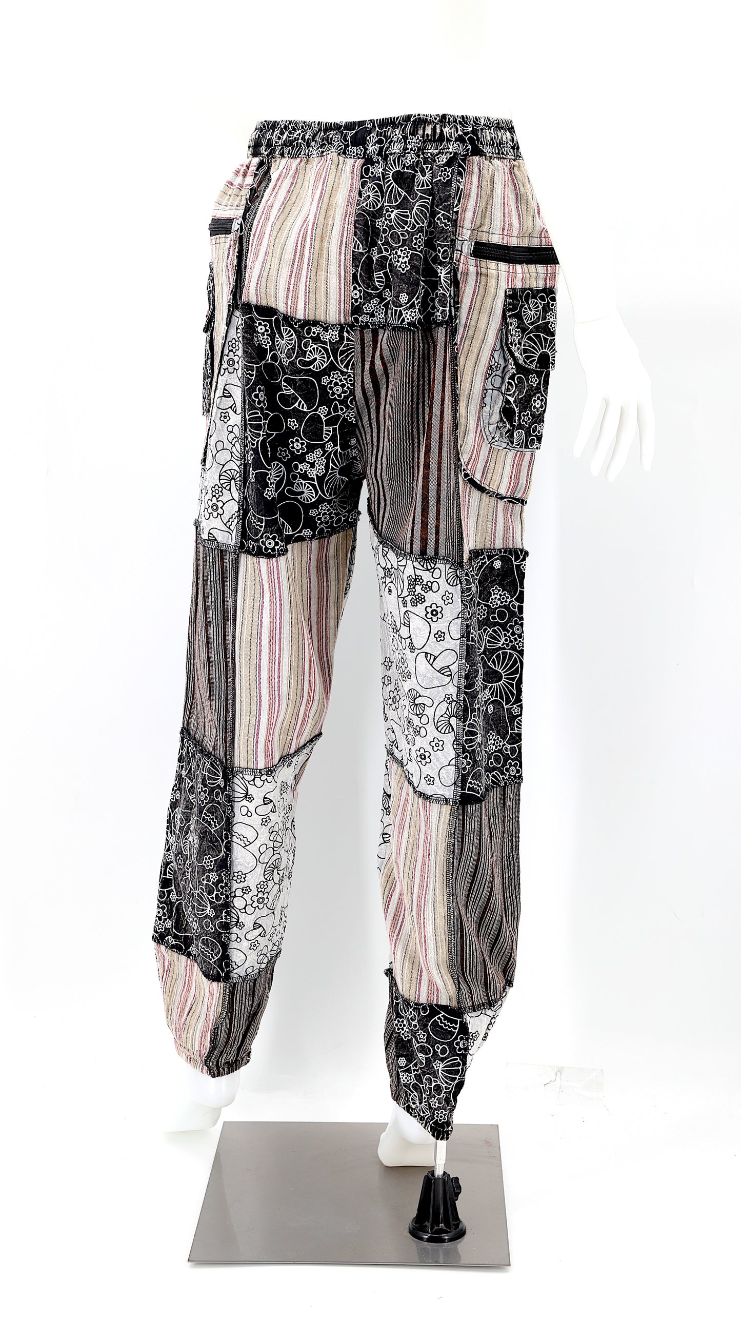 Cotton Hippie Handmade Harem Mushroom Designed Patchwork Bohemian Pants