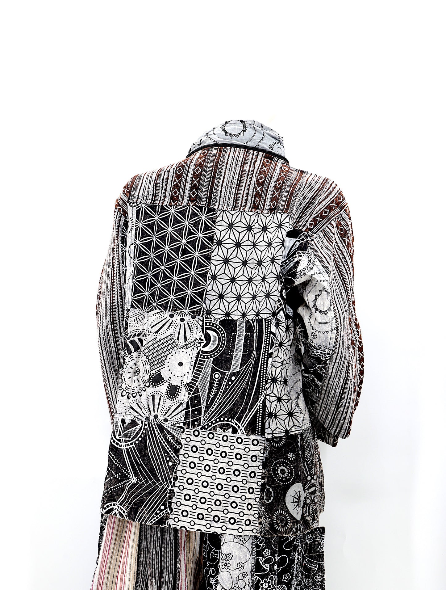 Cotton Hippie Handmade Patchwork Geometric Print Bohemian Lightweight Jacket