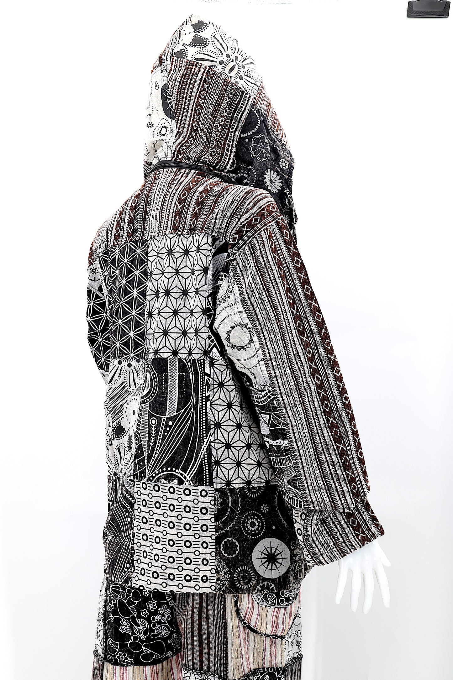 Cotton Hippie Handmade Patchwork Geometric Print Bohemian Lightweight Jacket