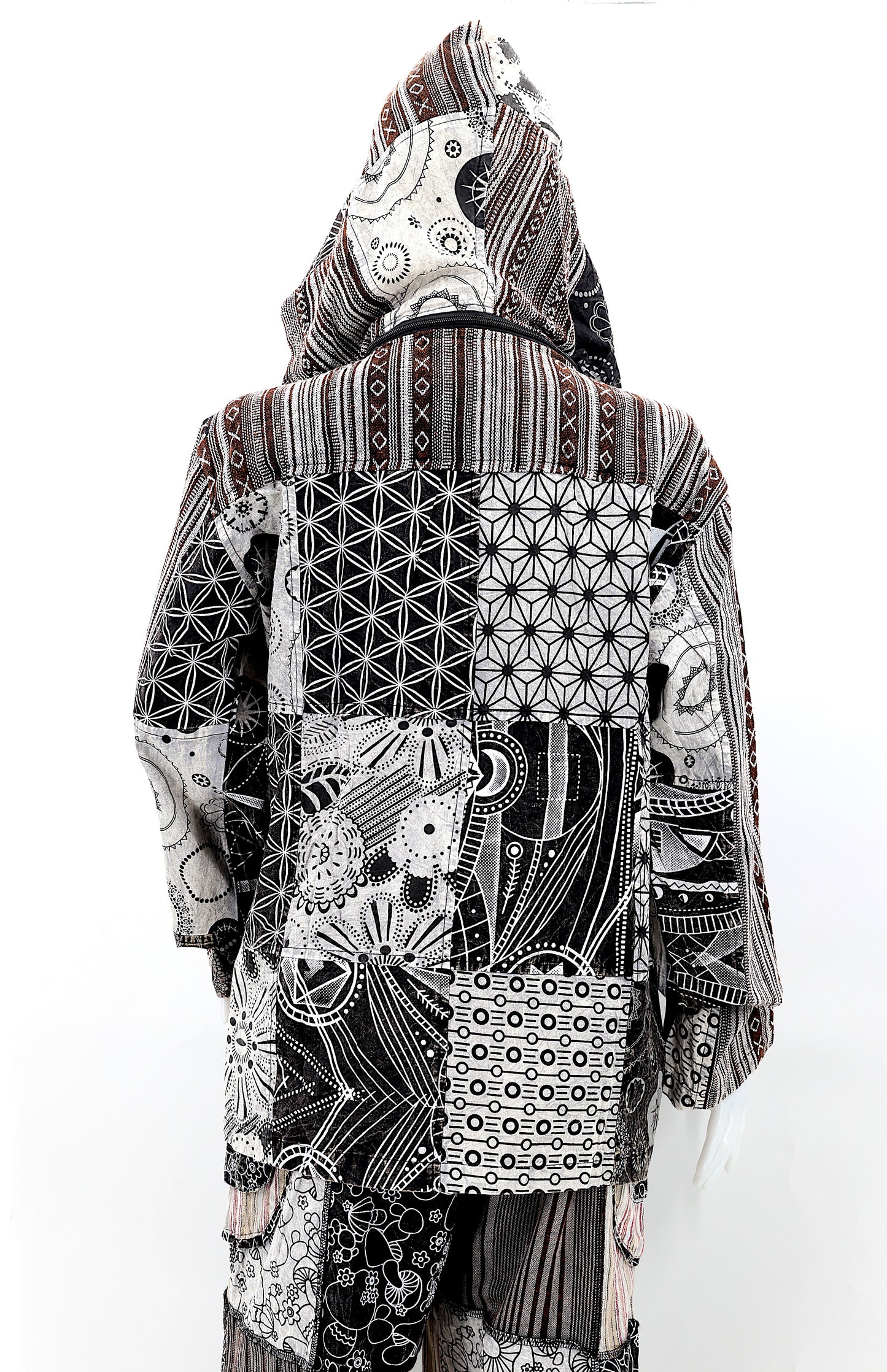 Cotton Hippie Handmade Patchwork Geometric Print Bohemian Lightweight Jacket