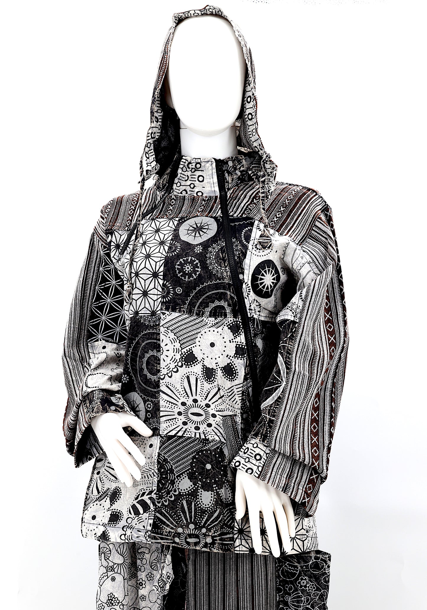Cotton Hippie Handmade Patchwork Geometric Print Bohemian Lightweight Jacket