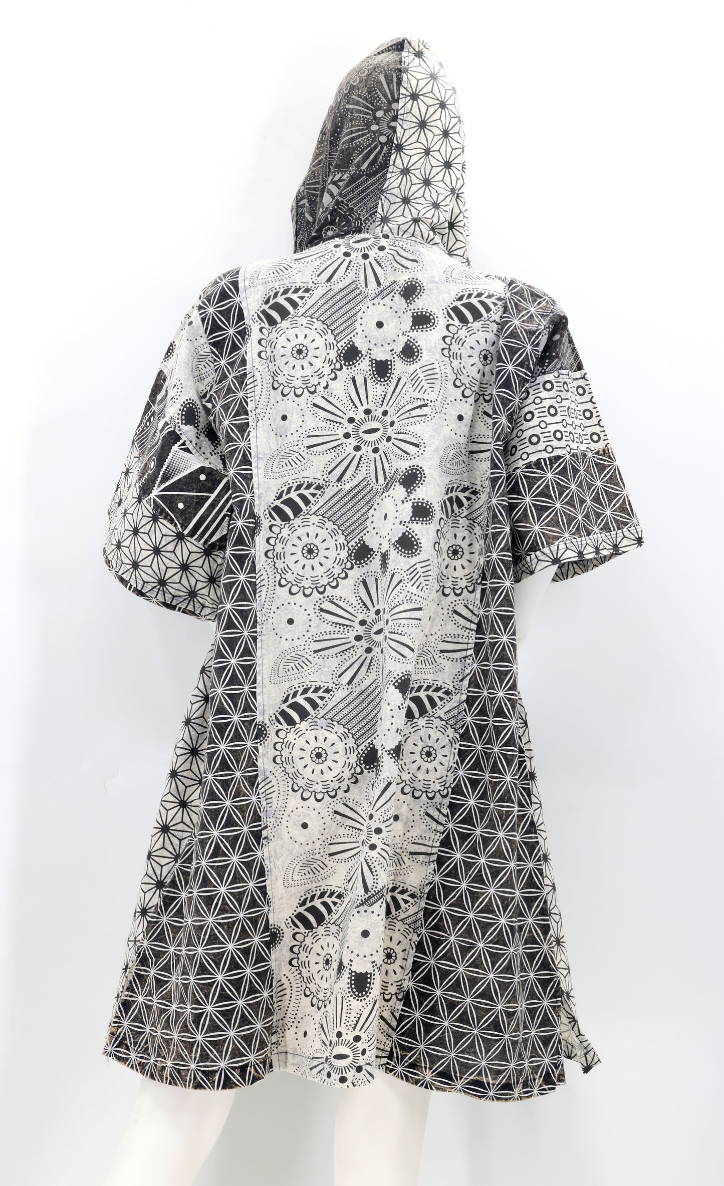 Cotton Hippie Handmade Geometric Print Patchwork Bohemian Dress