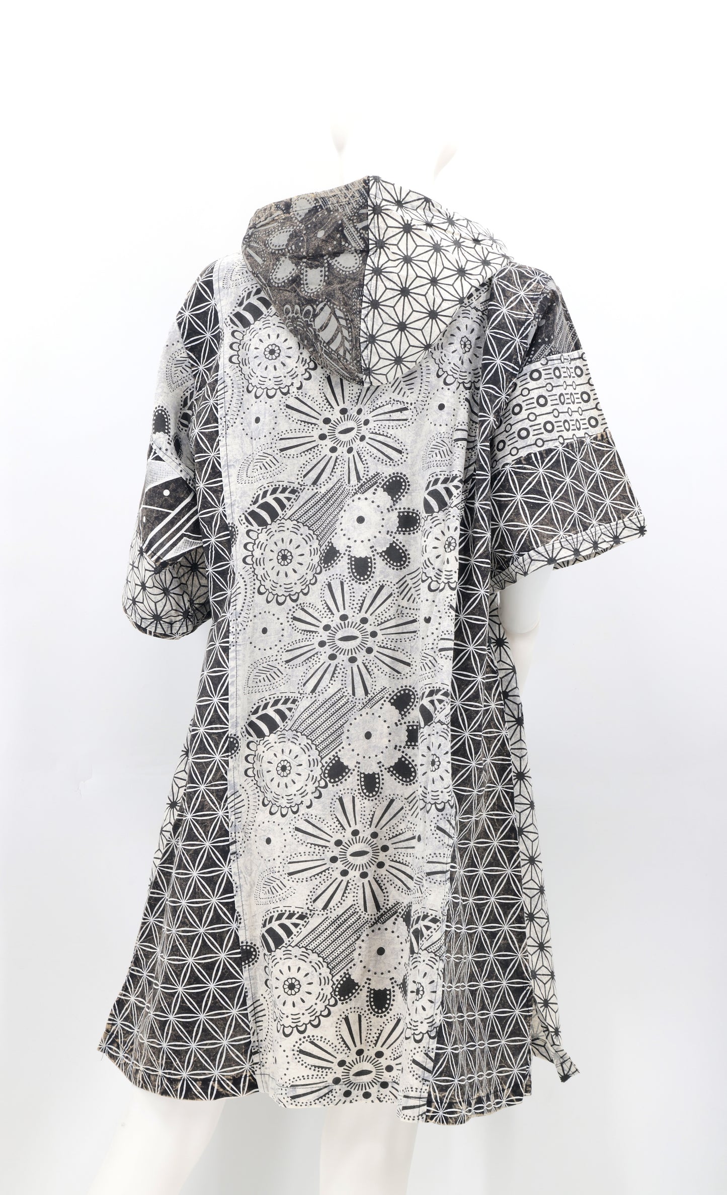 Cotton Hippie Handmade Geometric Print Patchwork Bohemian Dress