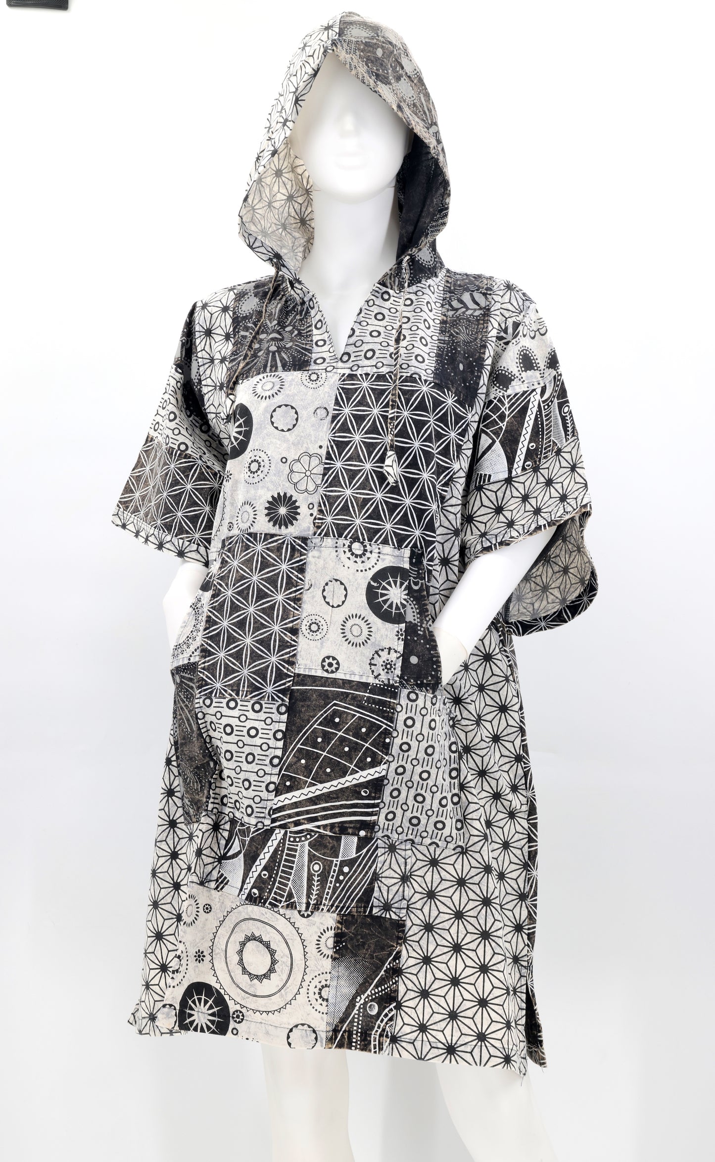 Cotton Hippie Handmade Geometric Print Patchwork Bohemian Dress