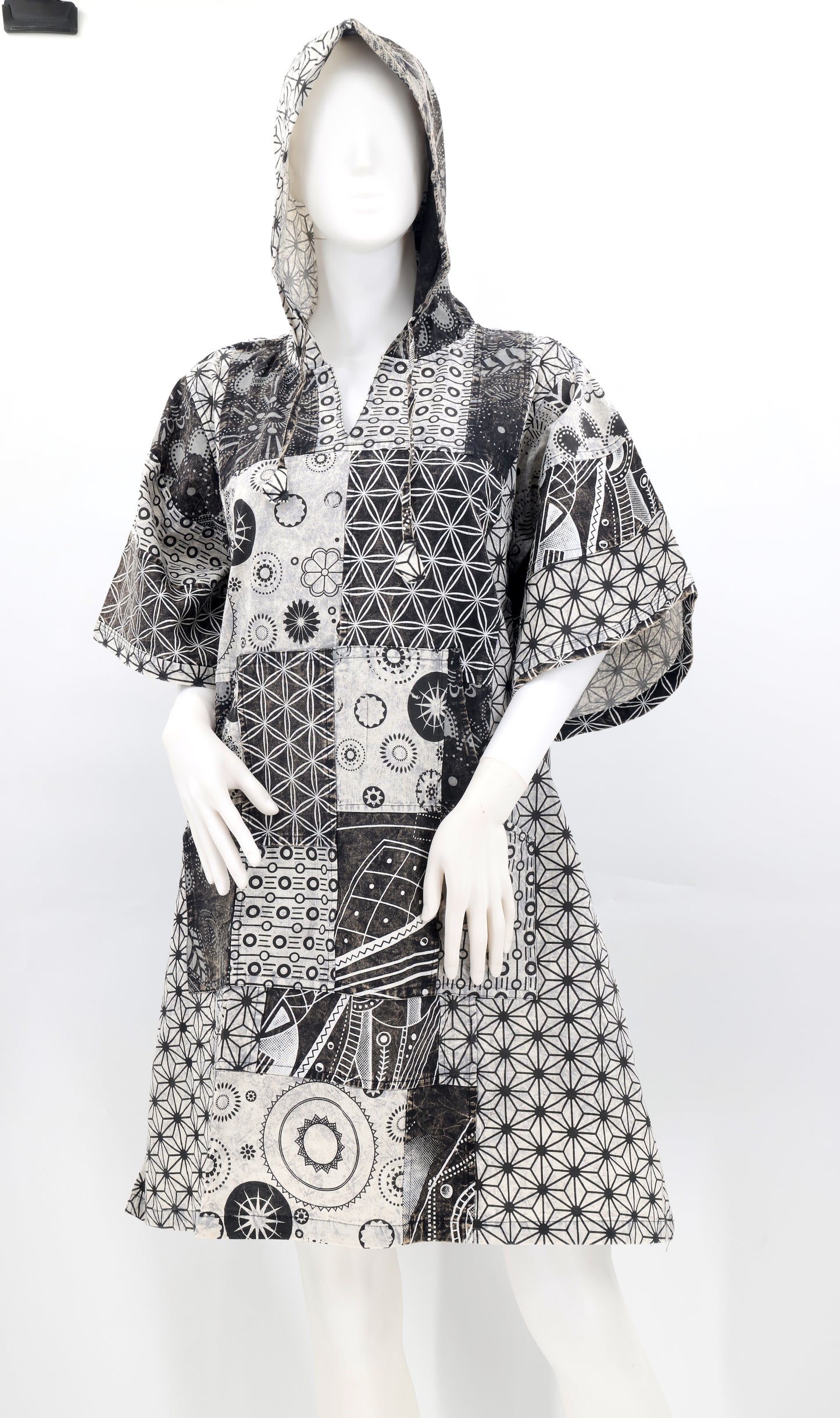 Cotton Hippie Handmade Geometric Print Patchwork Bohemian Dress
