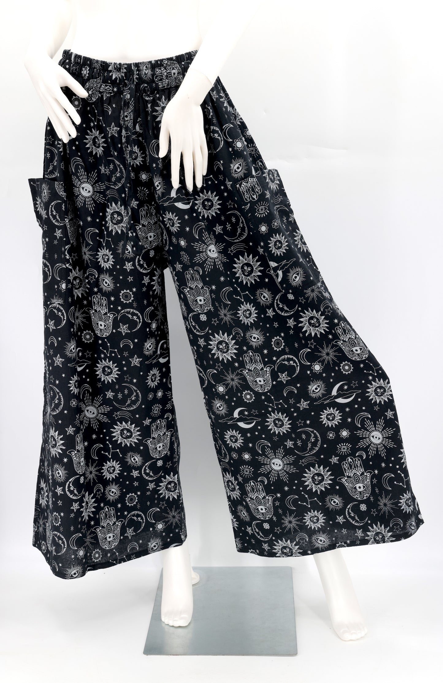 Cotton Hippie Handmade Harem Celestial Print Wide Leg Bohemian Pants