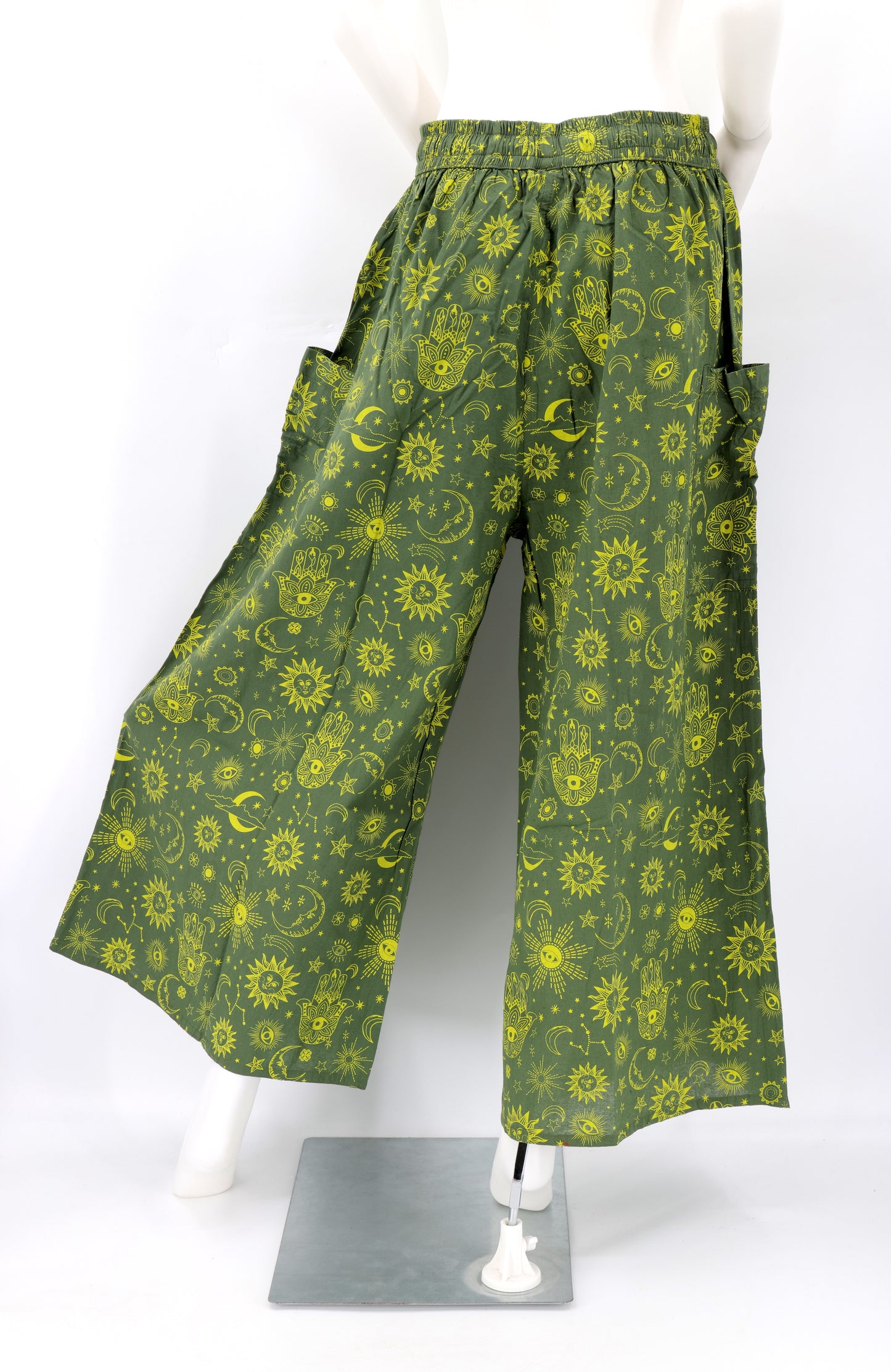 Cotton Hippie Handmade Harem Celestial Print Wide Leg Bohemian Pants