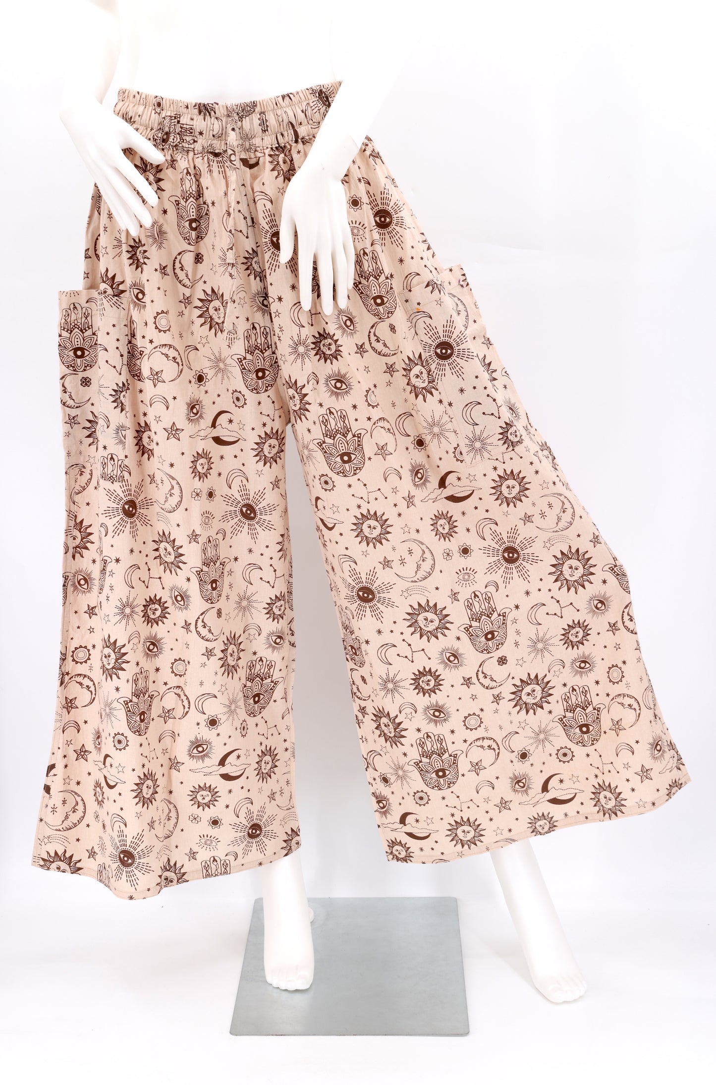Cotton Hippie Handmade Harem Celestial Print Wide Leg Bohemian Pants