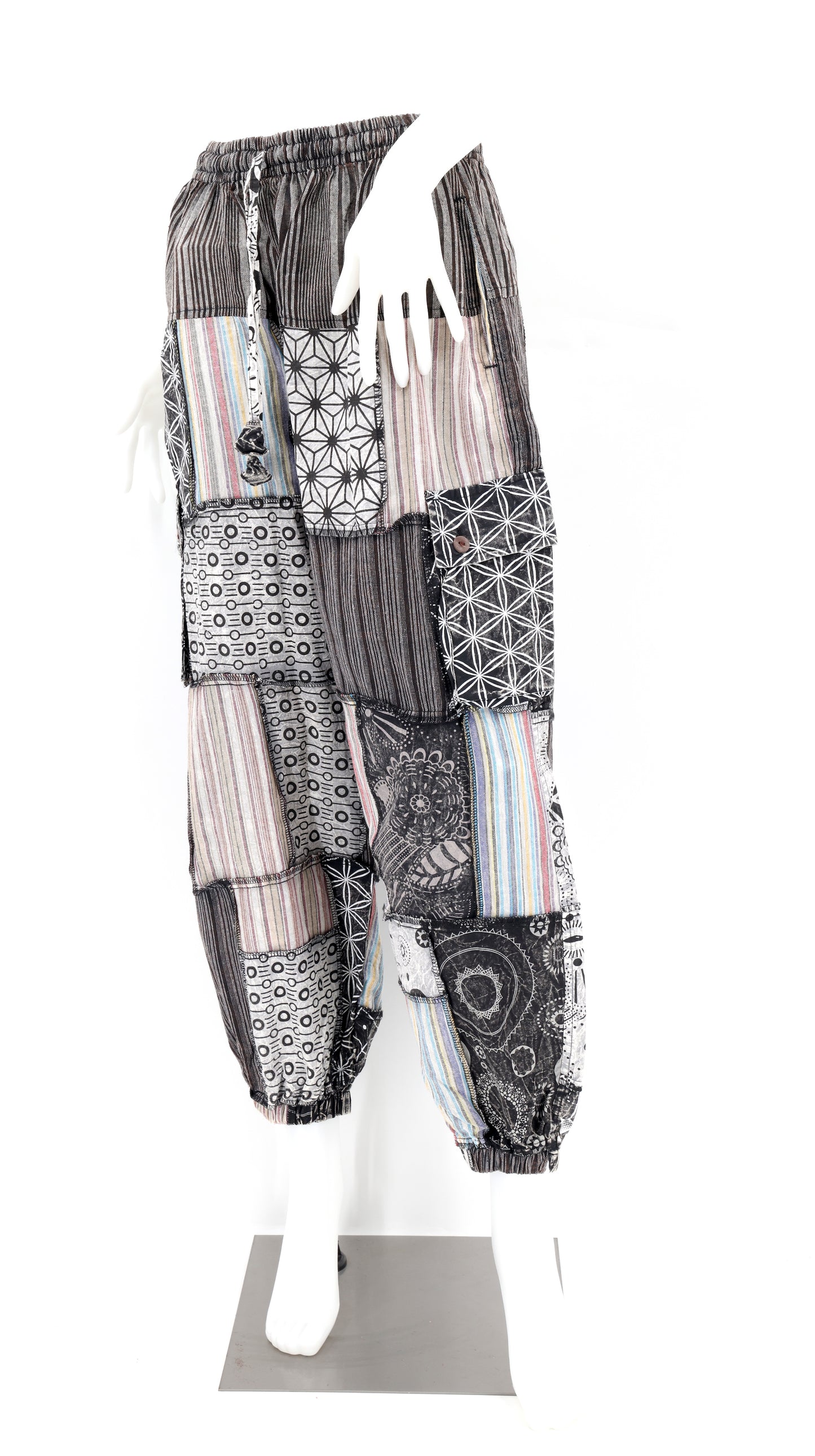 Geometric Print Lightweight Patchwork Harem Pants