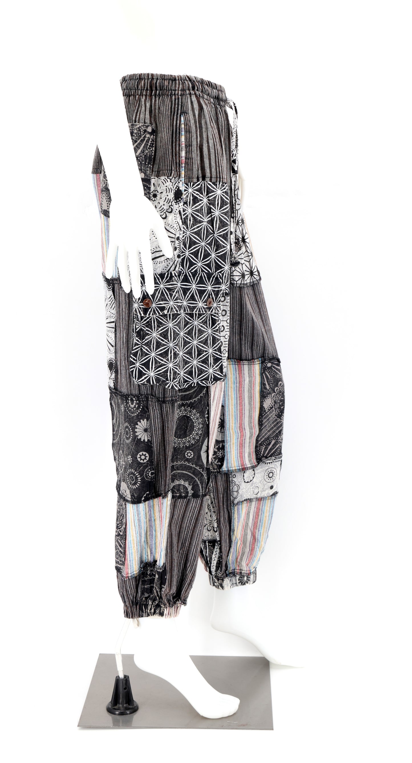 Geometric Print Lightweight Patchwork Harem Pants