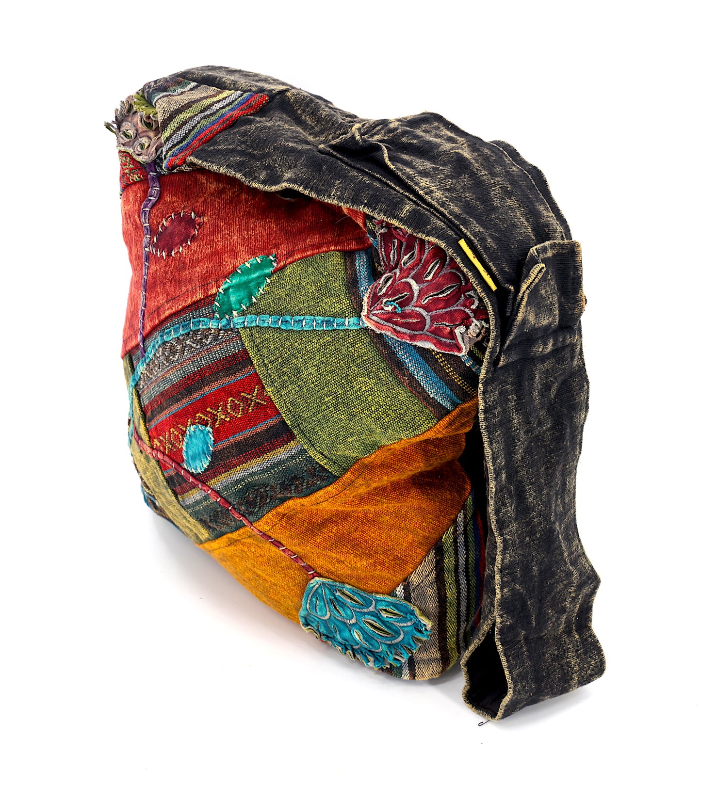 Cotton Flower Hand Embroidered Crossbody Bag