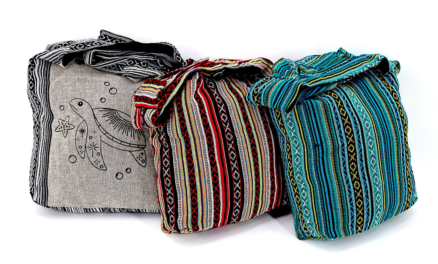 Cotton Sea Turtle Print Handmade Crossbody Bag