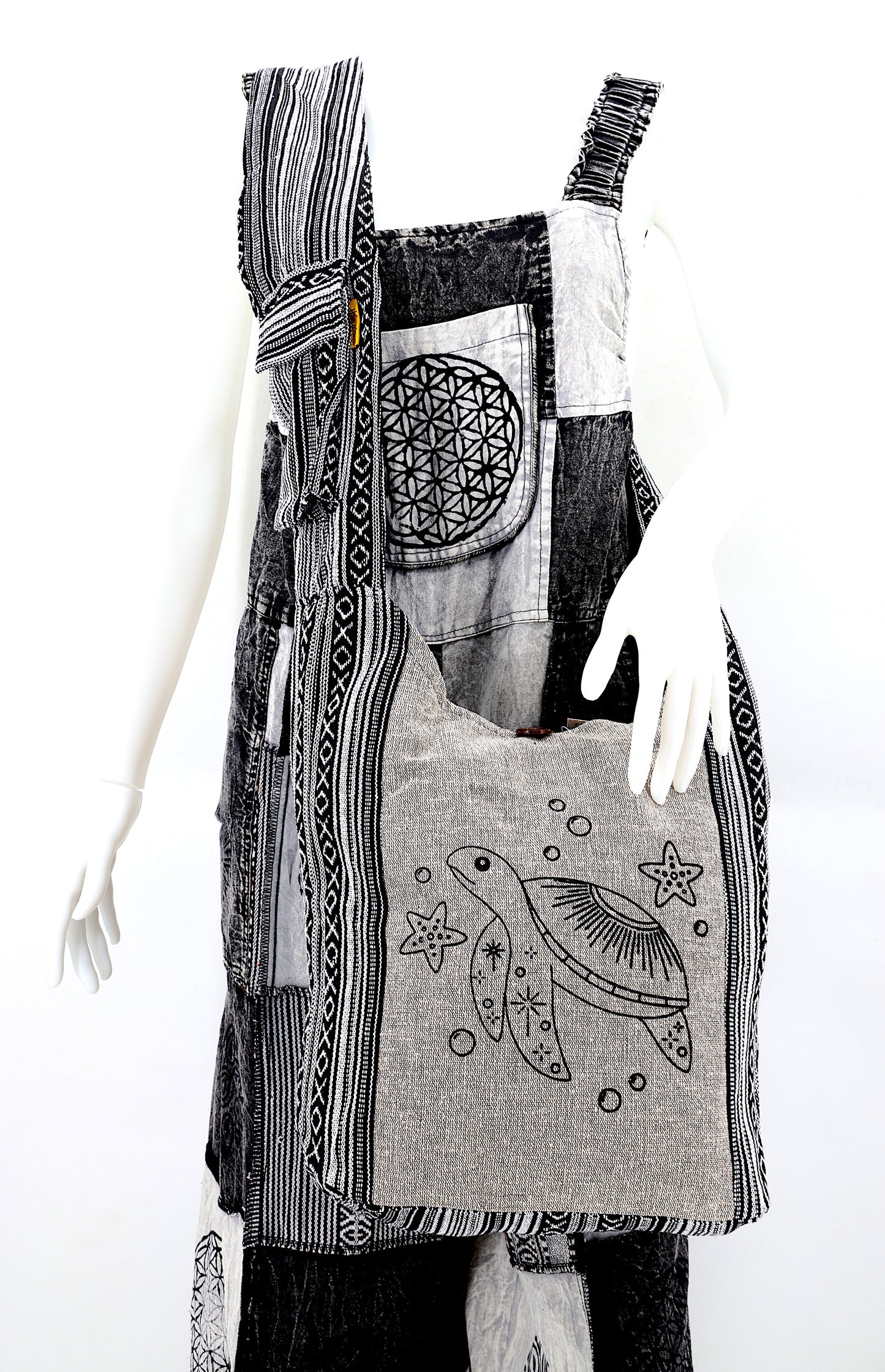 Cotton Sea Turtle Print Handmade Crossbody Bag