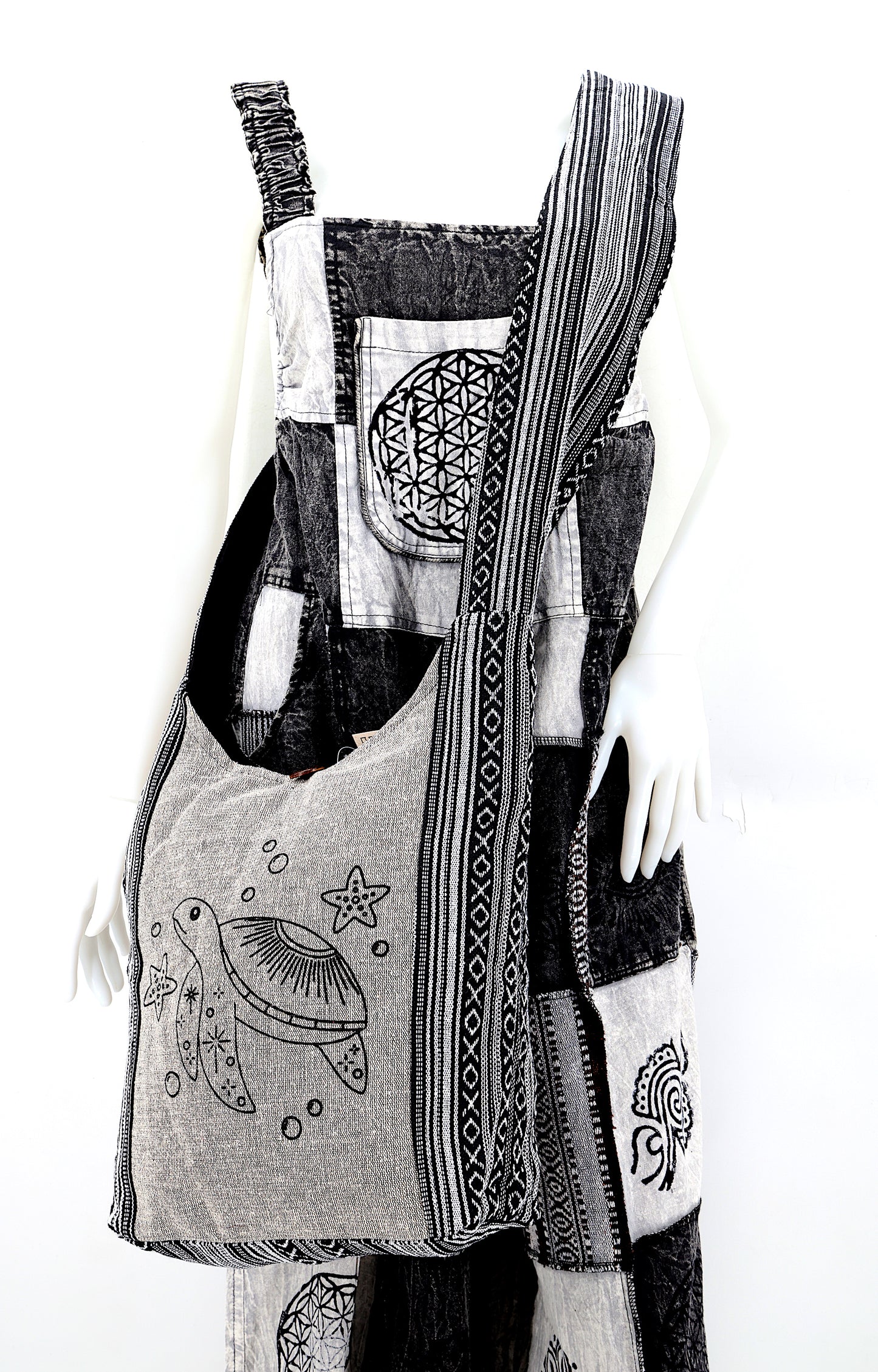 Cotton Sea Turtle Print Handmade Crossbody Bag