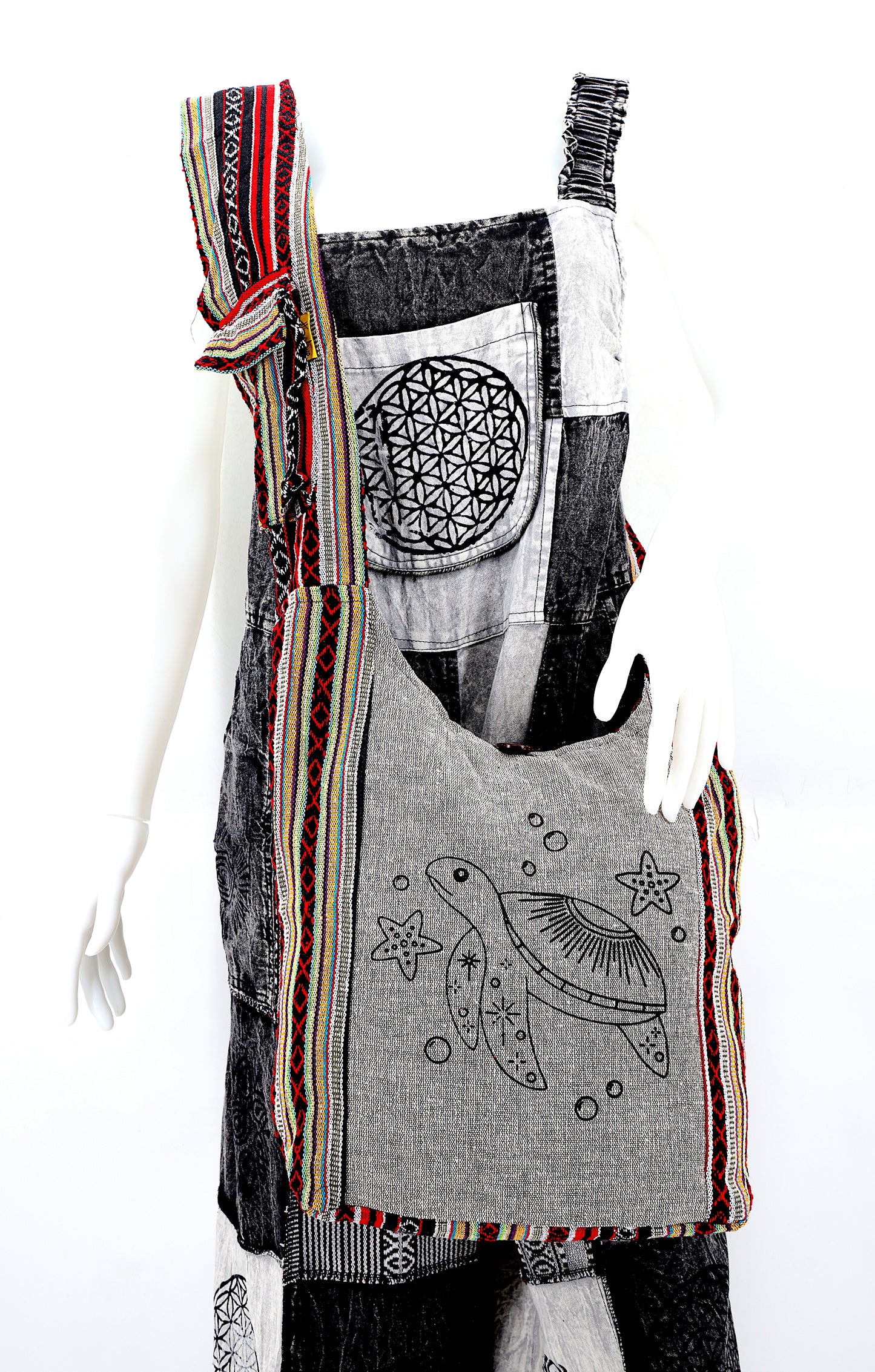 Cotton Sea Turtle Print Handmade Crossbody Bag