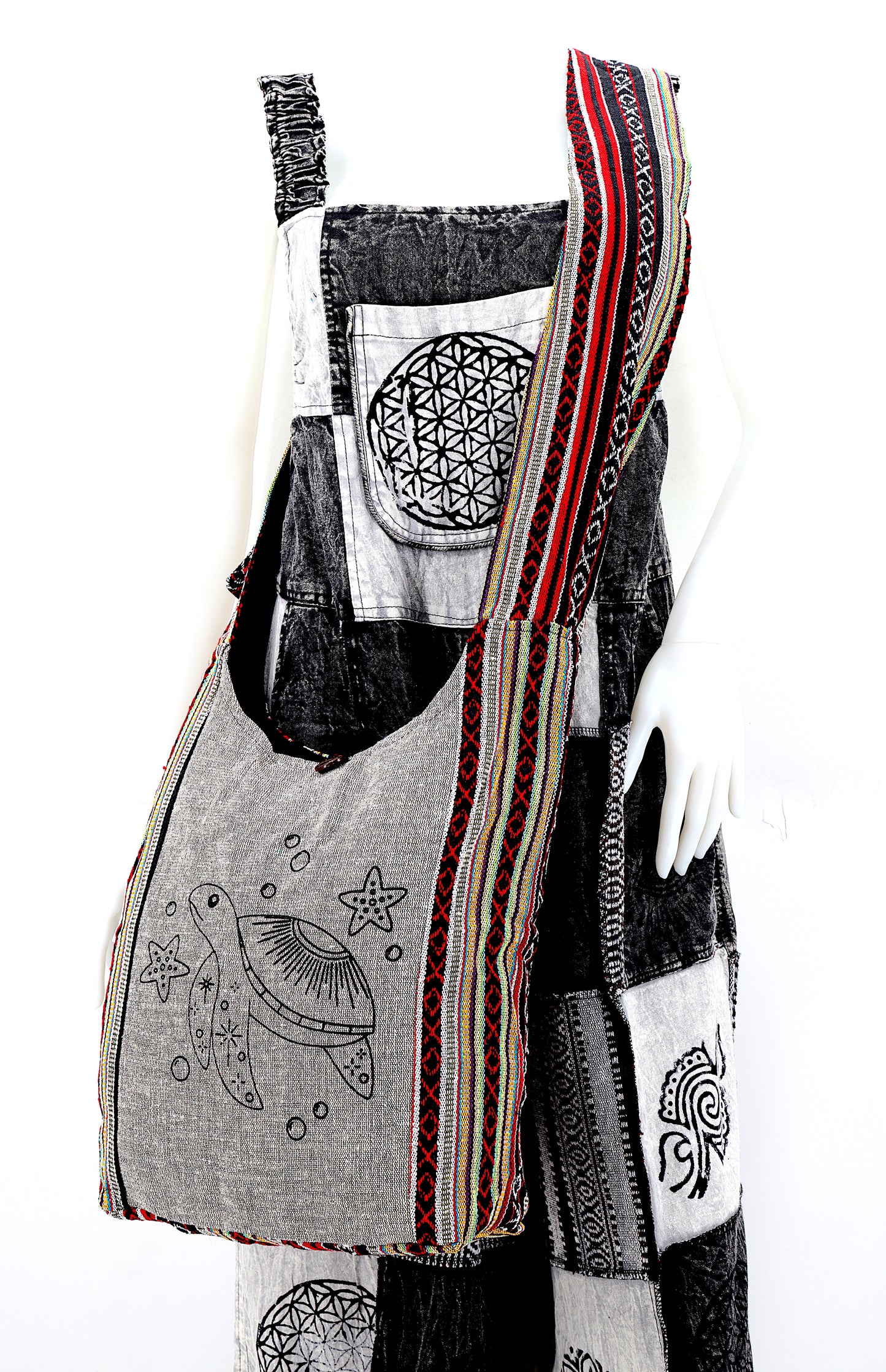 Cotton Sea Turtle Print Handmade Crossbody Bag